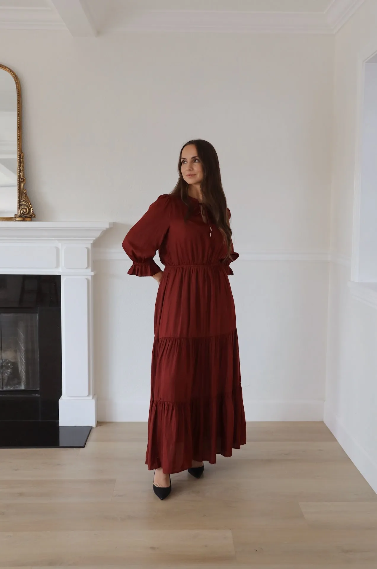 Red Tiered Maxi Dress