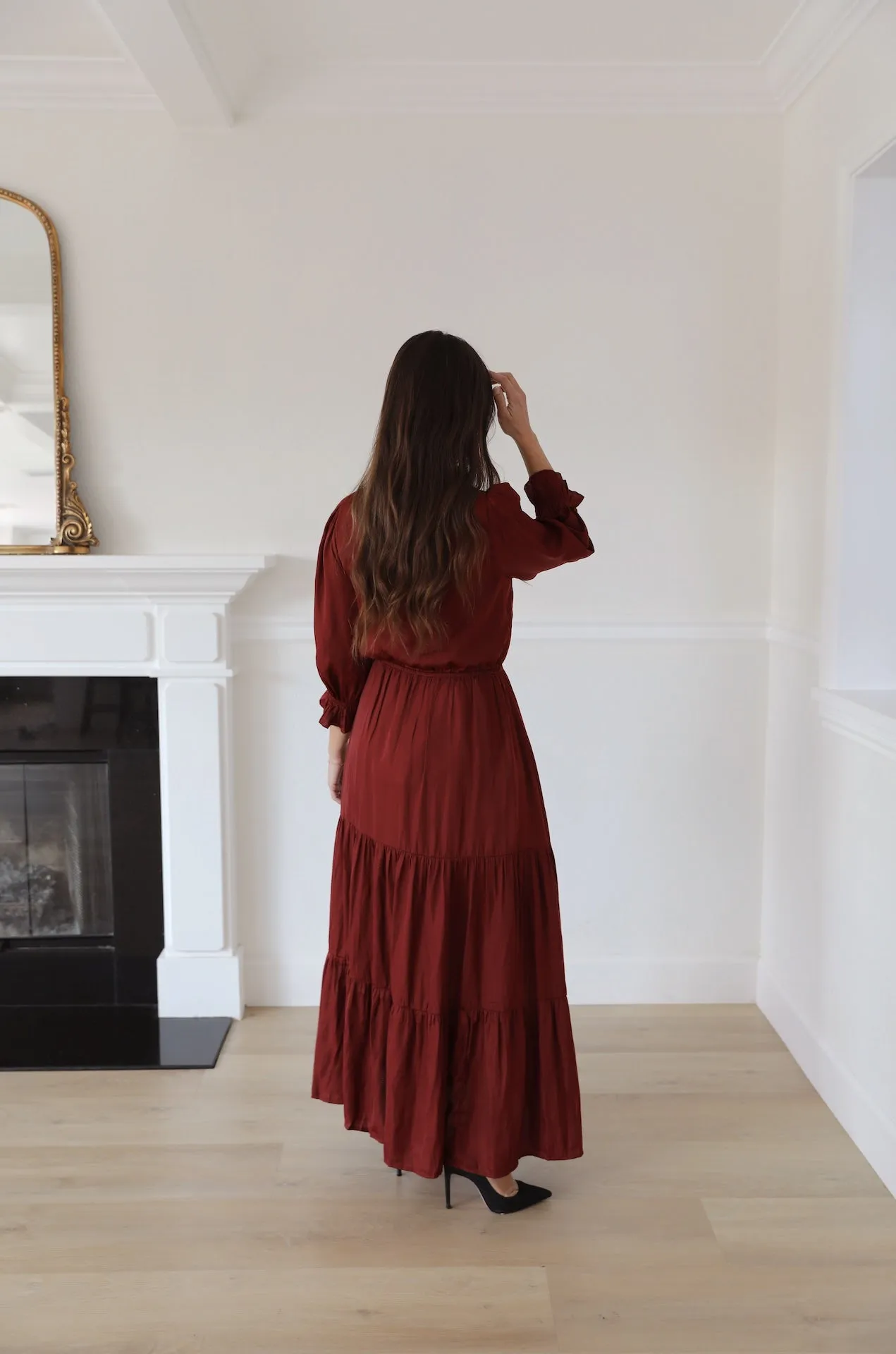 Red Tiered Maxi Dress