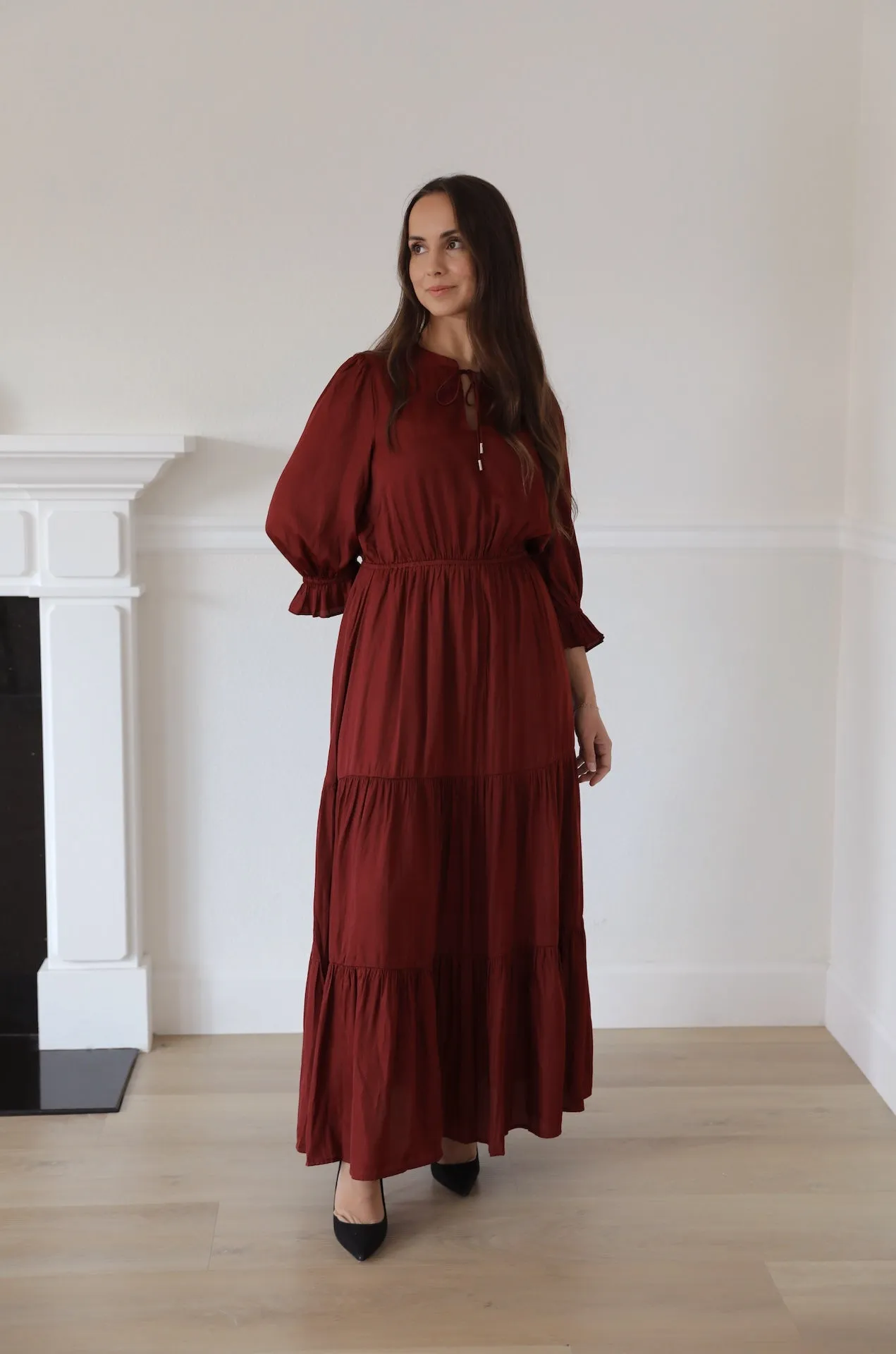 Red Tiered Maxi Dress