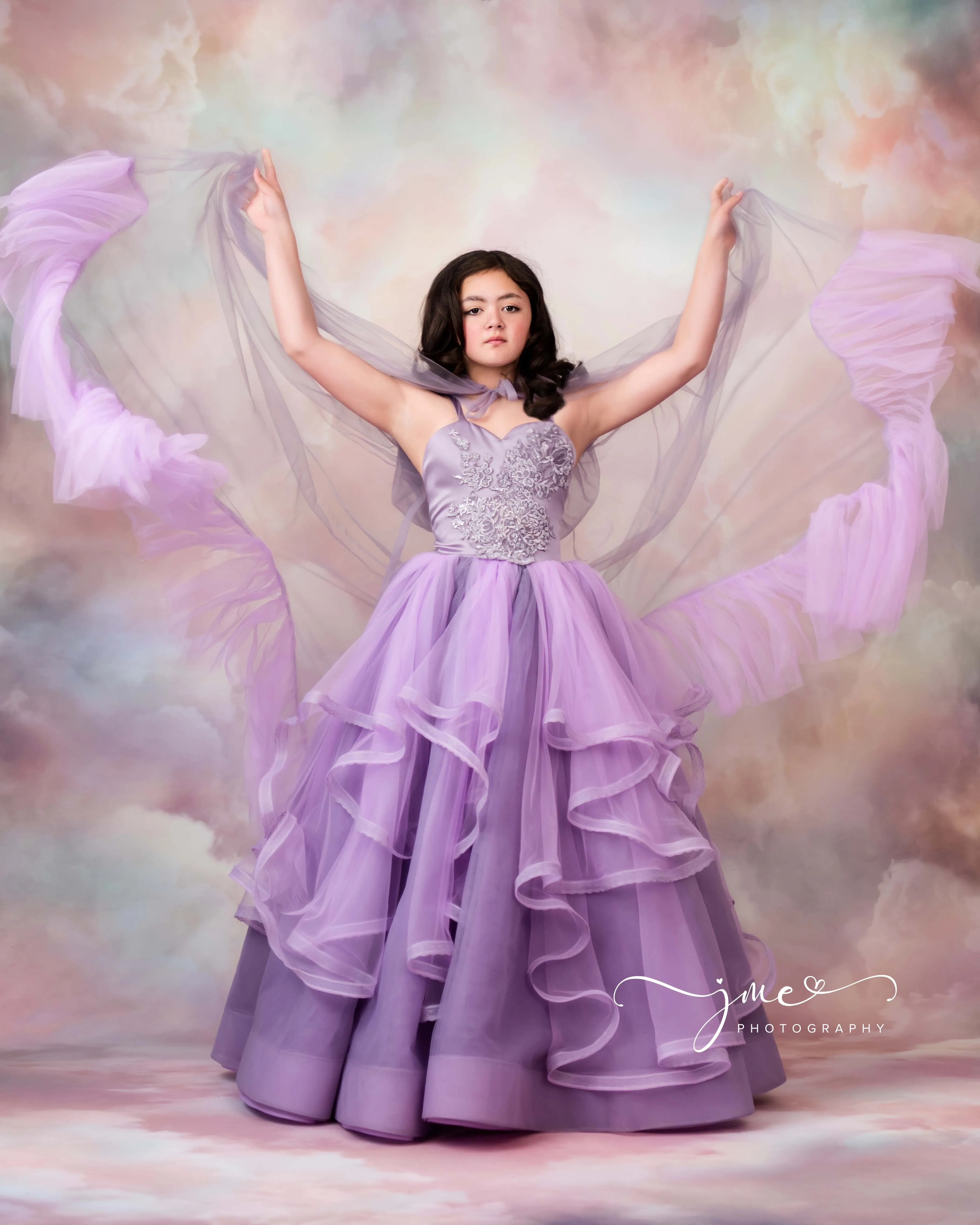 Retired rental guc "Becca" -   Floor length Gown   Cape  ( 8 Year - Petite 9 Year)