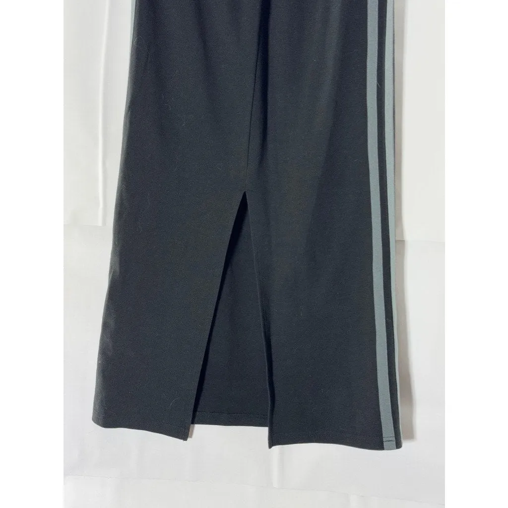 ROUTE ROOM Women's Black/Blue Double Stripe Side Panel Pull-On Maxi Skirt SZ M