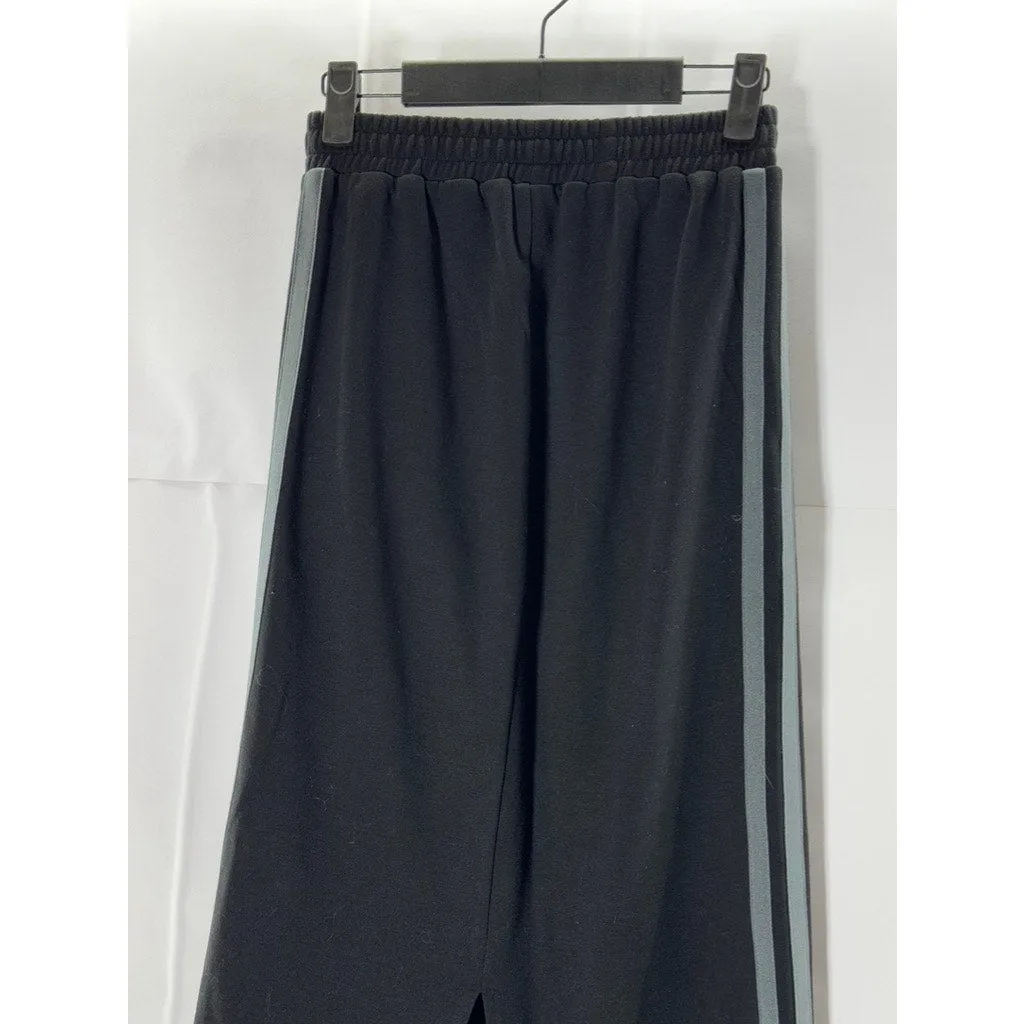 ROUTE ROOM Women's Black/Blue Double Stripe Side Panel Pull-On Maxi Skirt SZ M