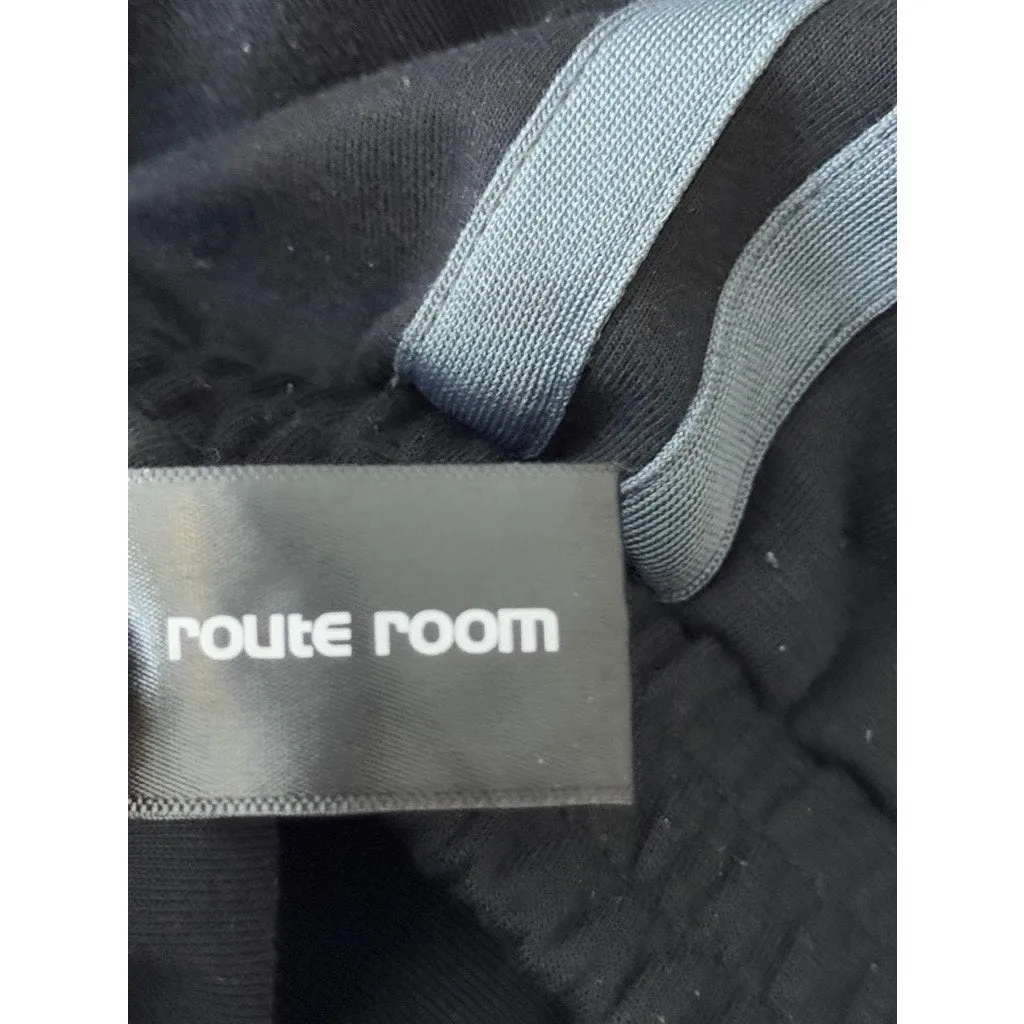 ROUTE ROOM Women's Black/Blue Double Stripe Side Panel Pull-On Maxi Skirt SZ M