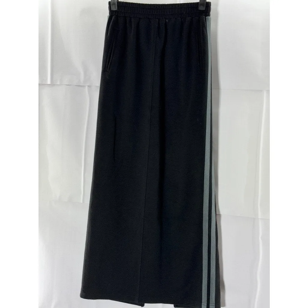 ROUTE ROOM Women's Black/Blue Double Stripe Side Panel Pull-On Maxi Skirt SZ M