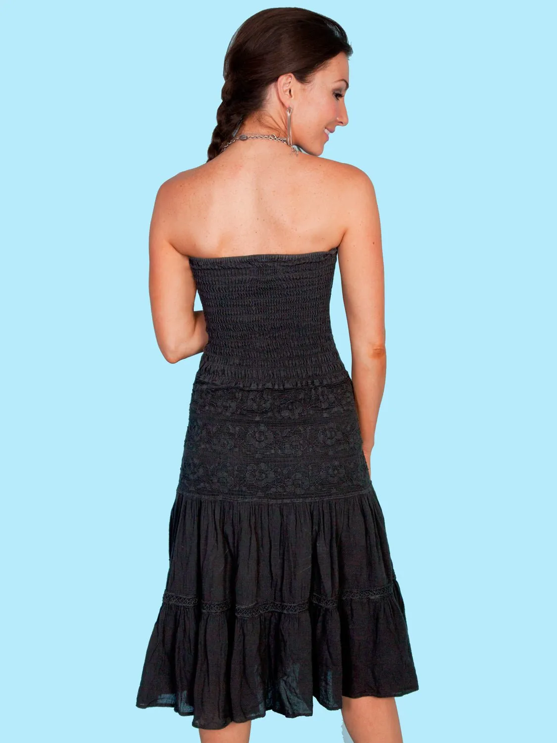 Scully Womens Tube Top Black 100% Cotton S/L Dress