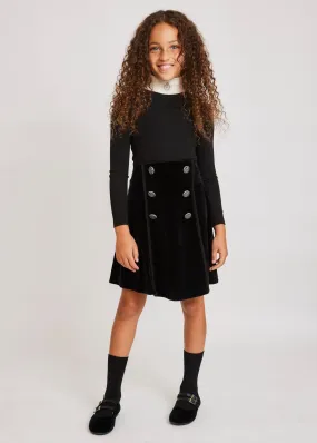 Short Velour Button Skirt