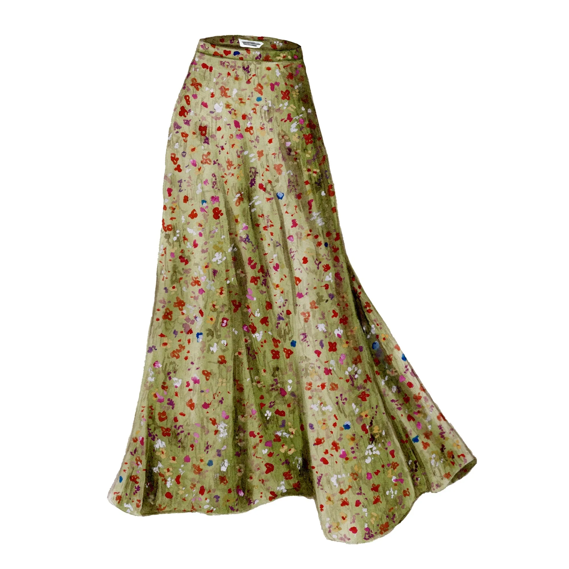 Silk Monet Maxi Skirt