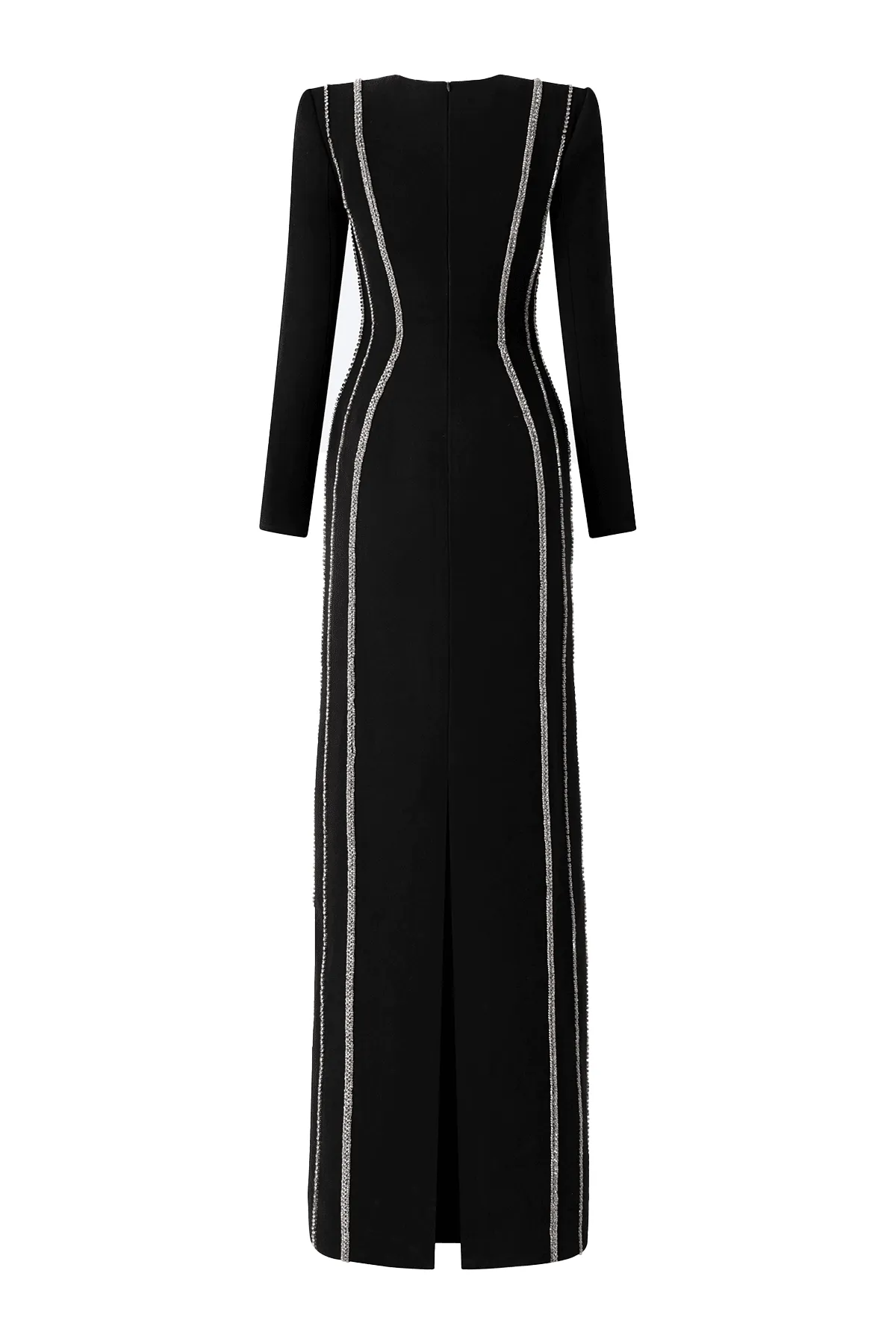 Sloane Bodycon Long Sleeved Crepe Floor Length Dress