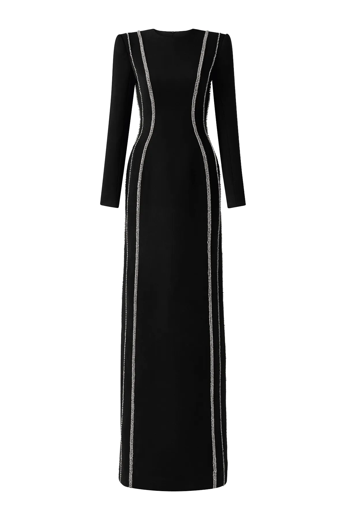 Sloane Bodycon Long Sleeved Crepe Floor Length Dress