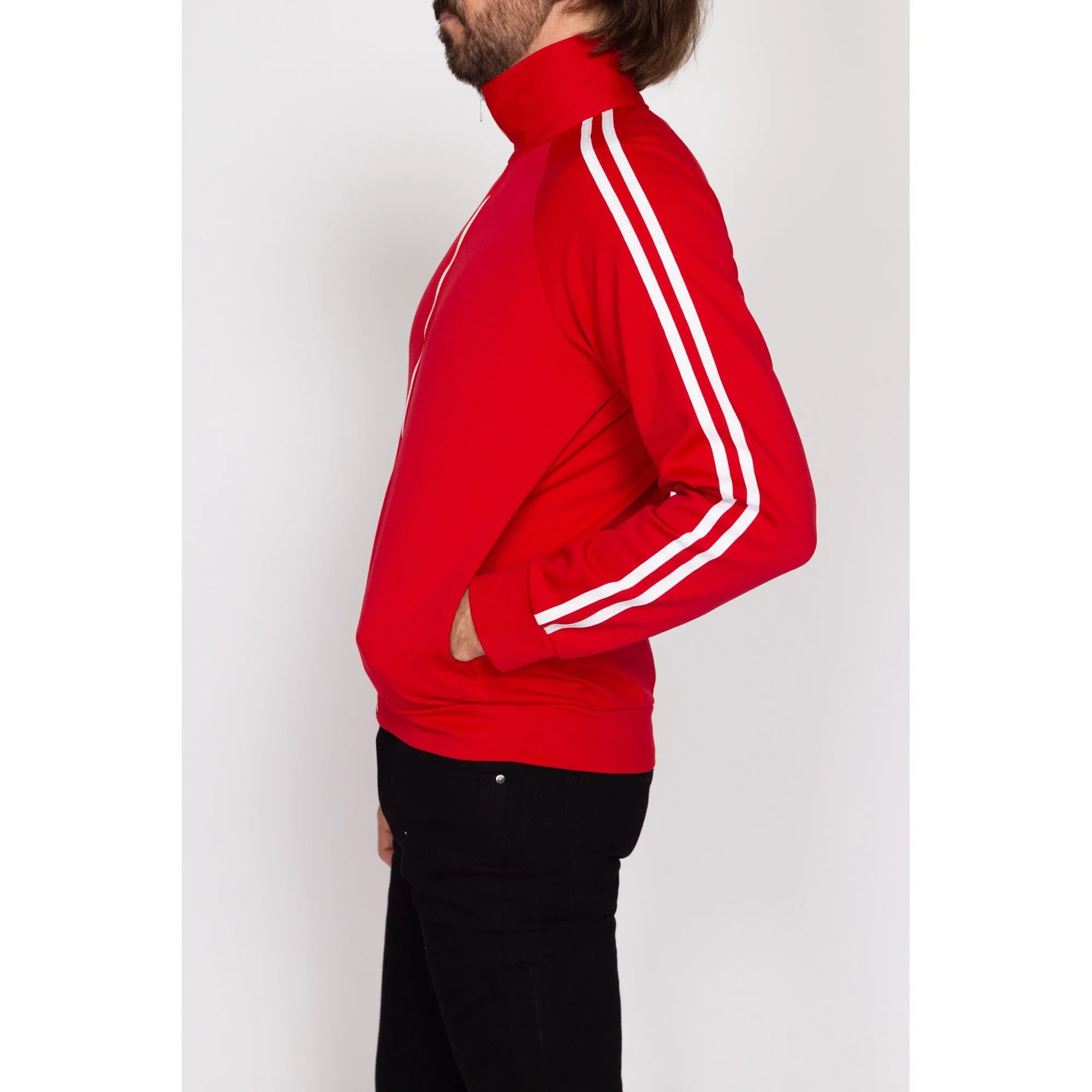 Sm-Med 80s Red Striped Track Jacket