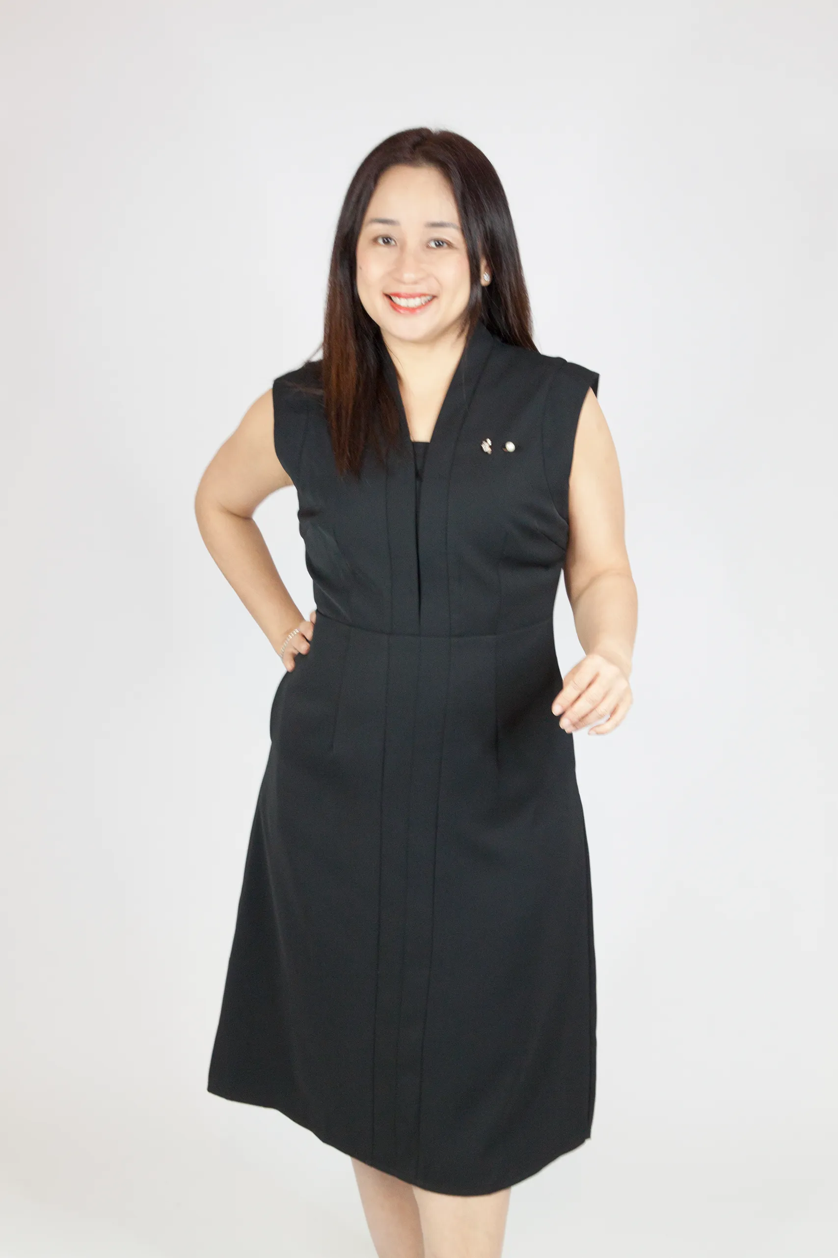 Sophisticated V Neck Illusion Dress