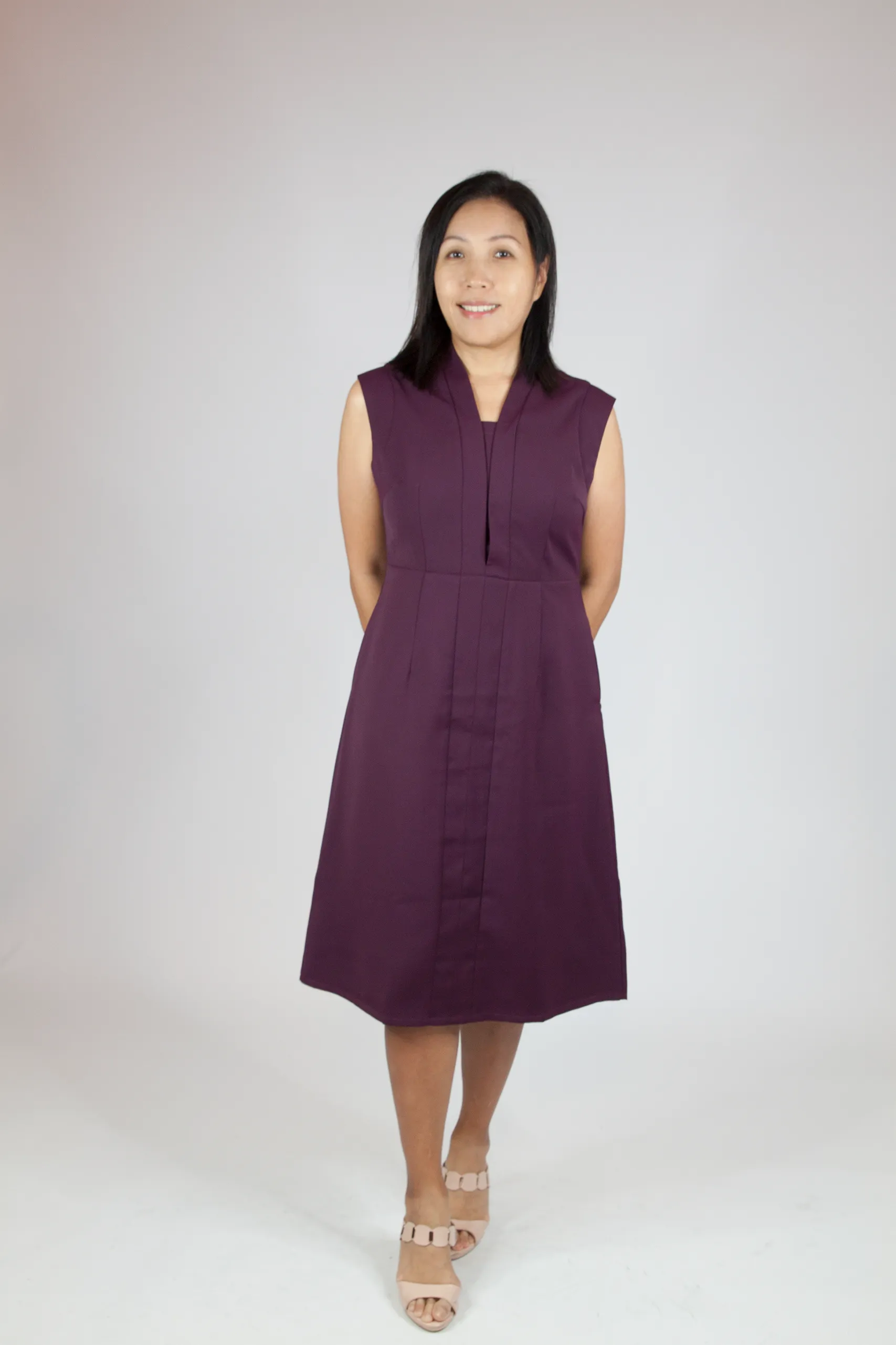 Sophisticated V Neck Illusion Dress