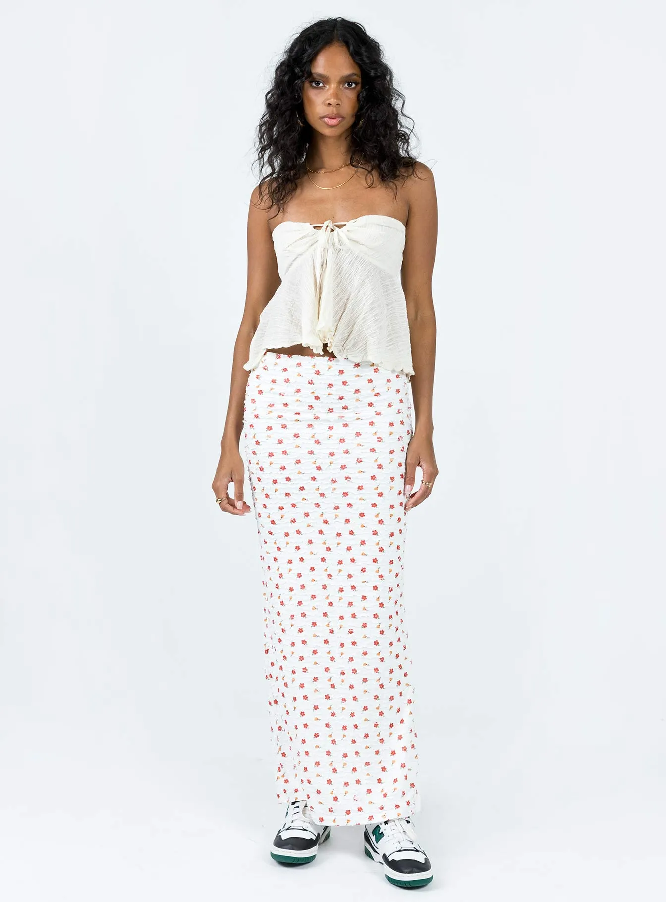 Stephie Maxi Skirt White