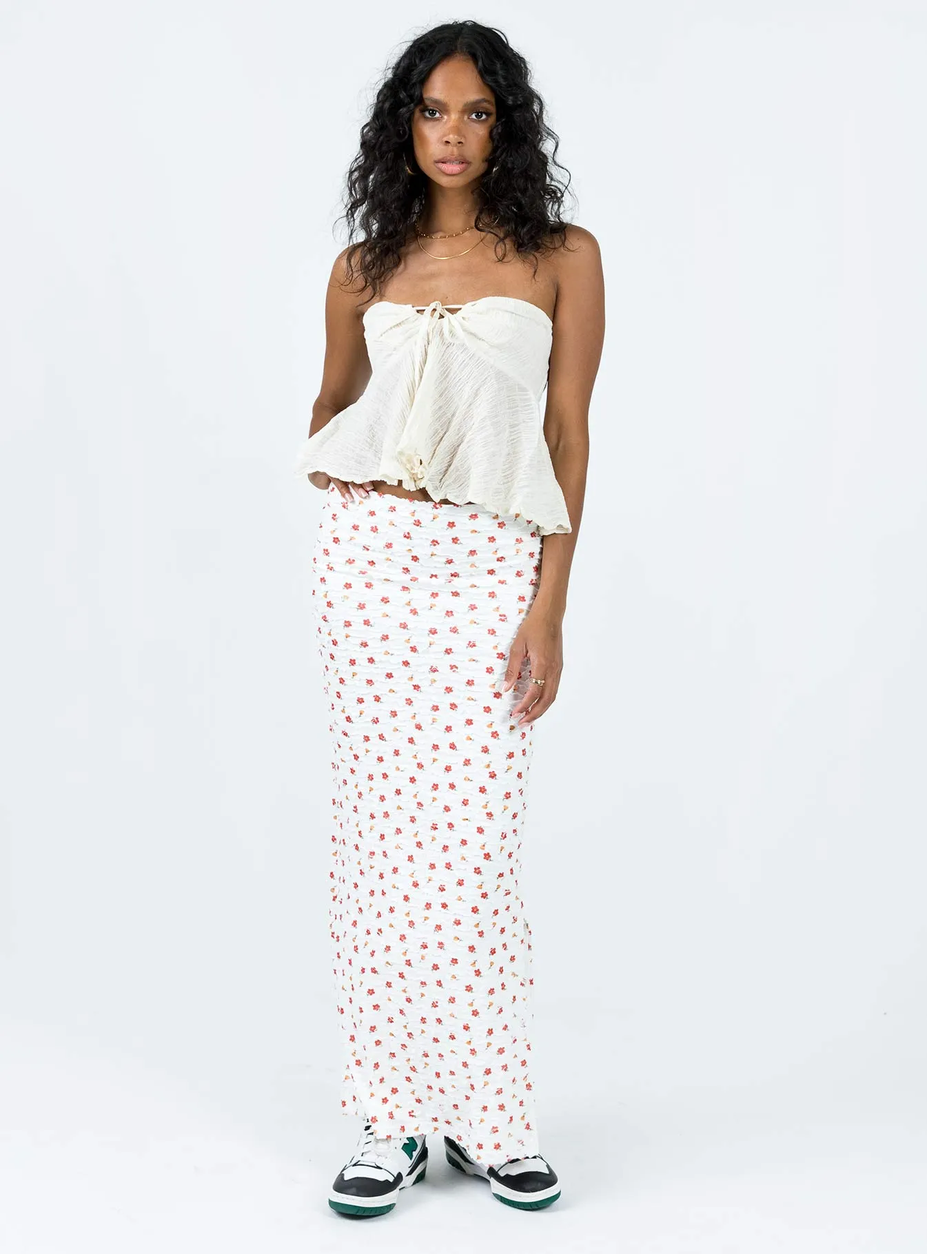 Stephie Maxi Skirt White
