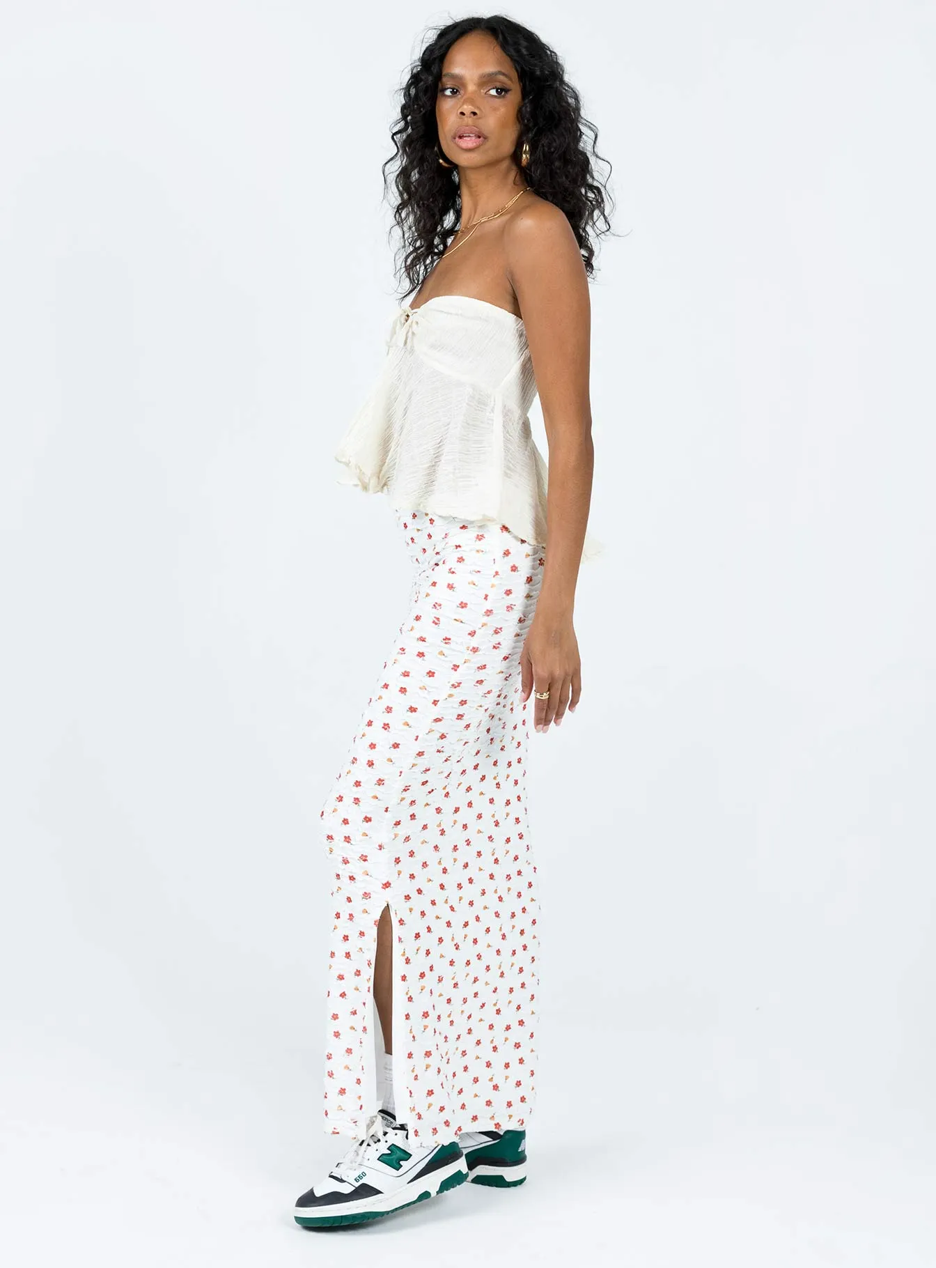 Stephie Maxi Skirt White