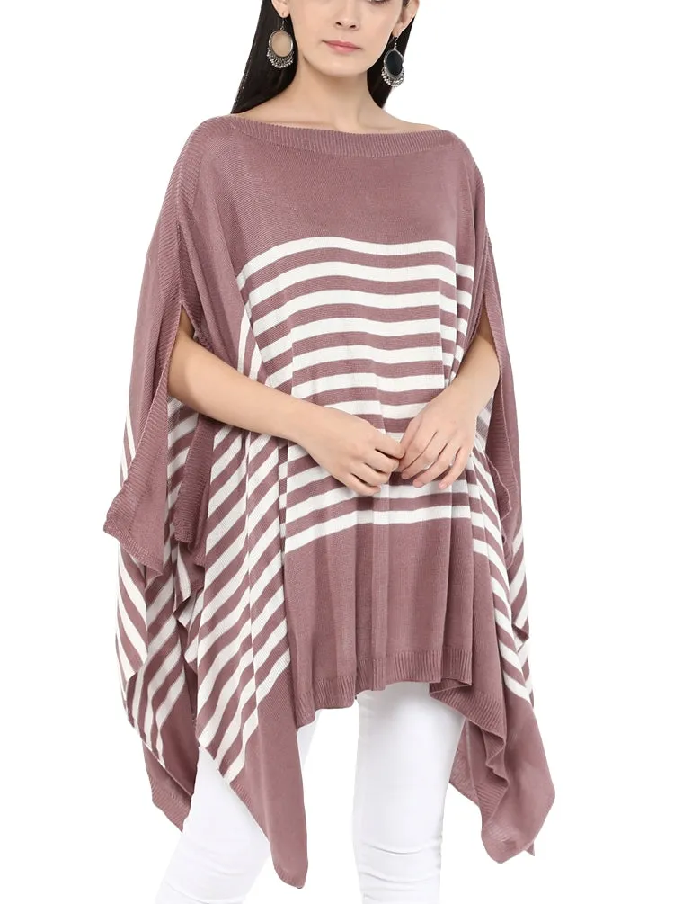 Stripe Ruana in Tencel Poncho