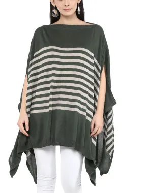 Stripe Ruana in Tencel Poncho