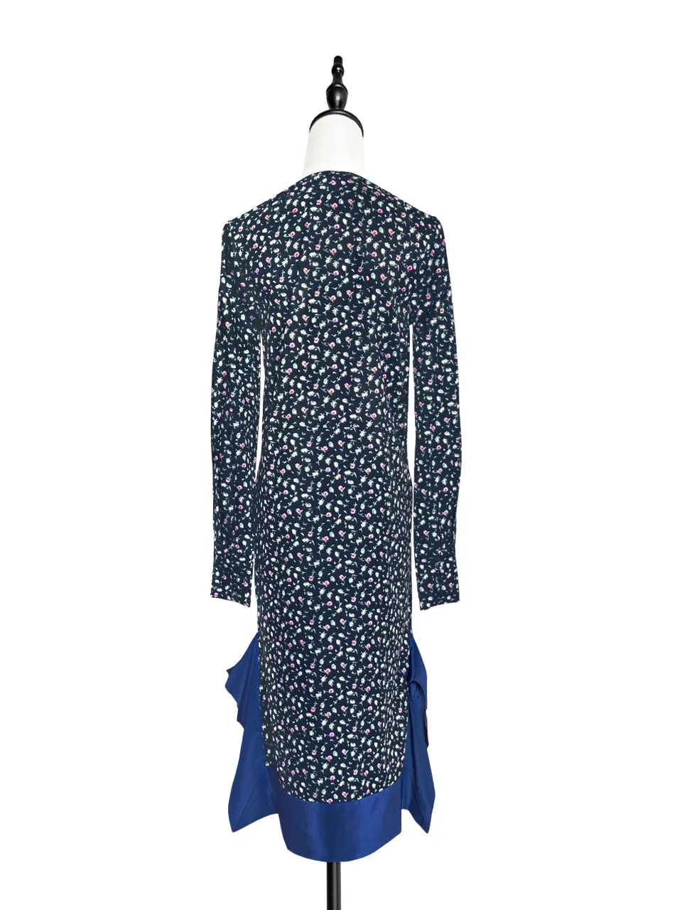 Surprise Sale! Floral-print Silky Panelled V-neck Handkerchief Dress