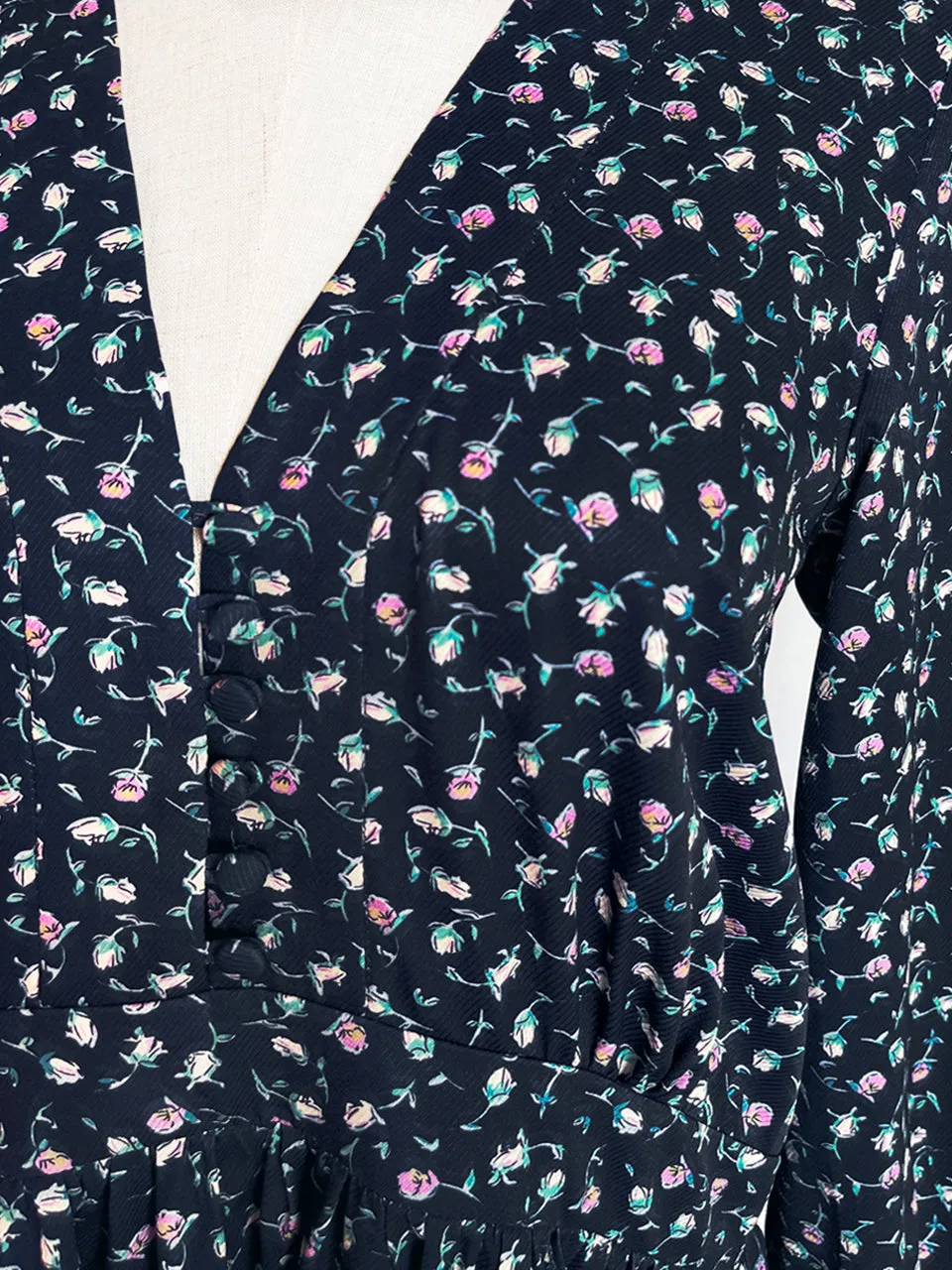 Surprise Sale! Floral-print Silky Panelled V-neck Handkerchief Dress