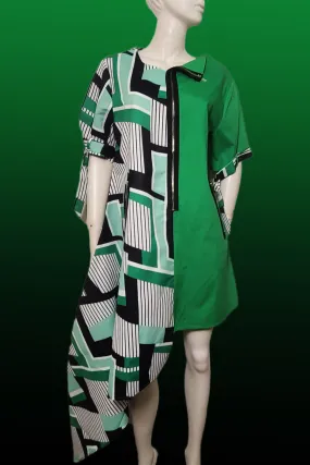 T13401A DRESS (GRN, YELLOW) (SMALL ONLY)
