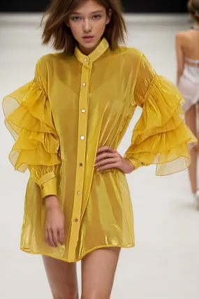 T14622 DRESS (WHT, GOLD, ORANGE)