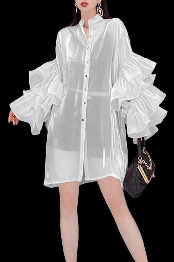 T14622 DRESS (WHT, GOLD, ORANGE)