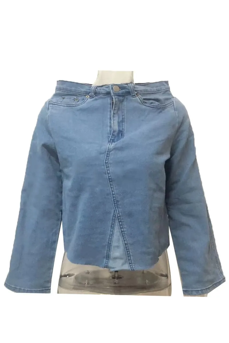 TC144 Fashion Denim Shirt Top