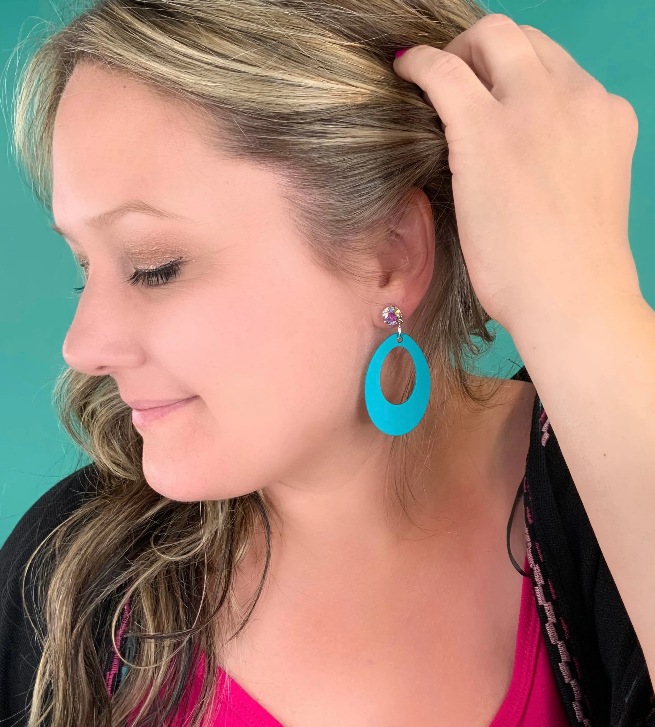 Turquoise Drop Earring in Light Azure Glacier Blue
