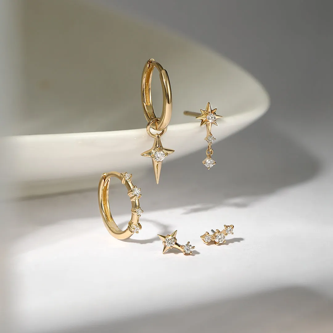 VELA | Diamond Huggie Hoop Earring