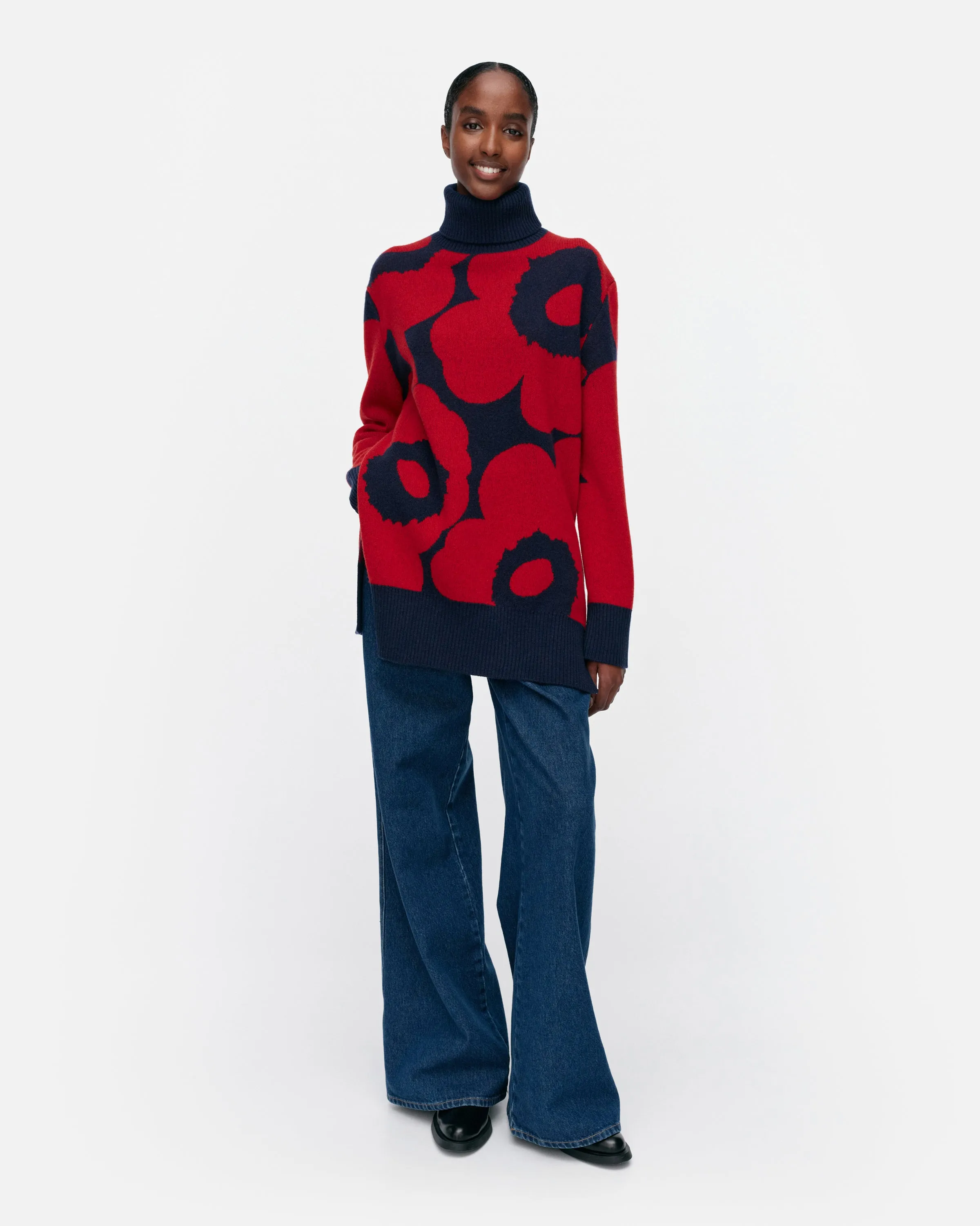 Vinni Unikko Knitted Wool Turtleneck Long Sleeve Top 74cm
