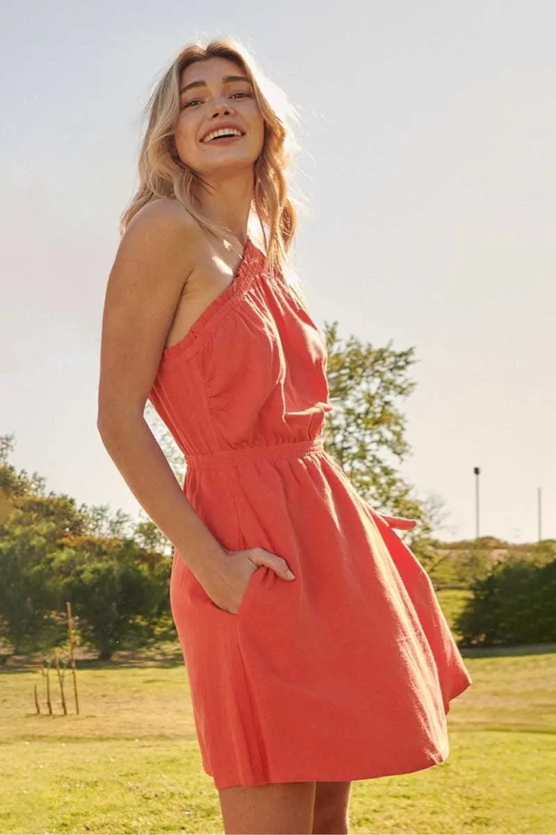 Vivid Blaze One Shoulder Dress