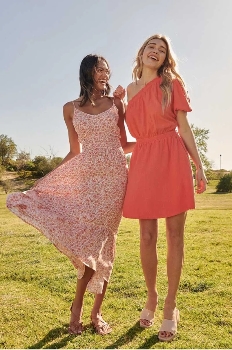 Vivid Blaze One Shoulder Dress