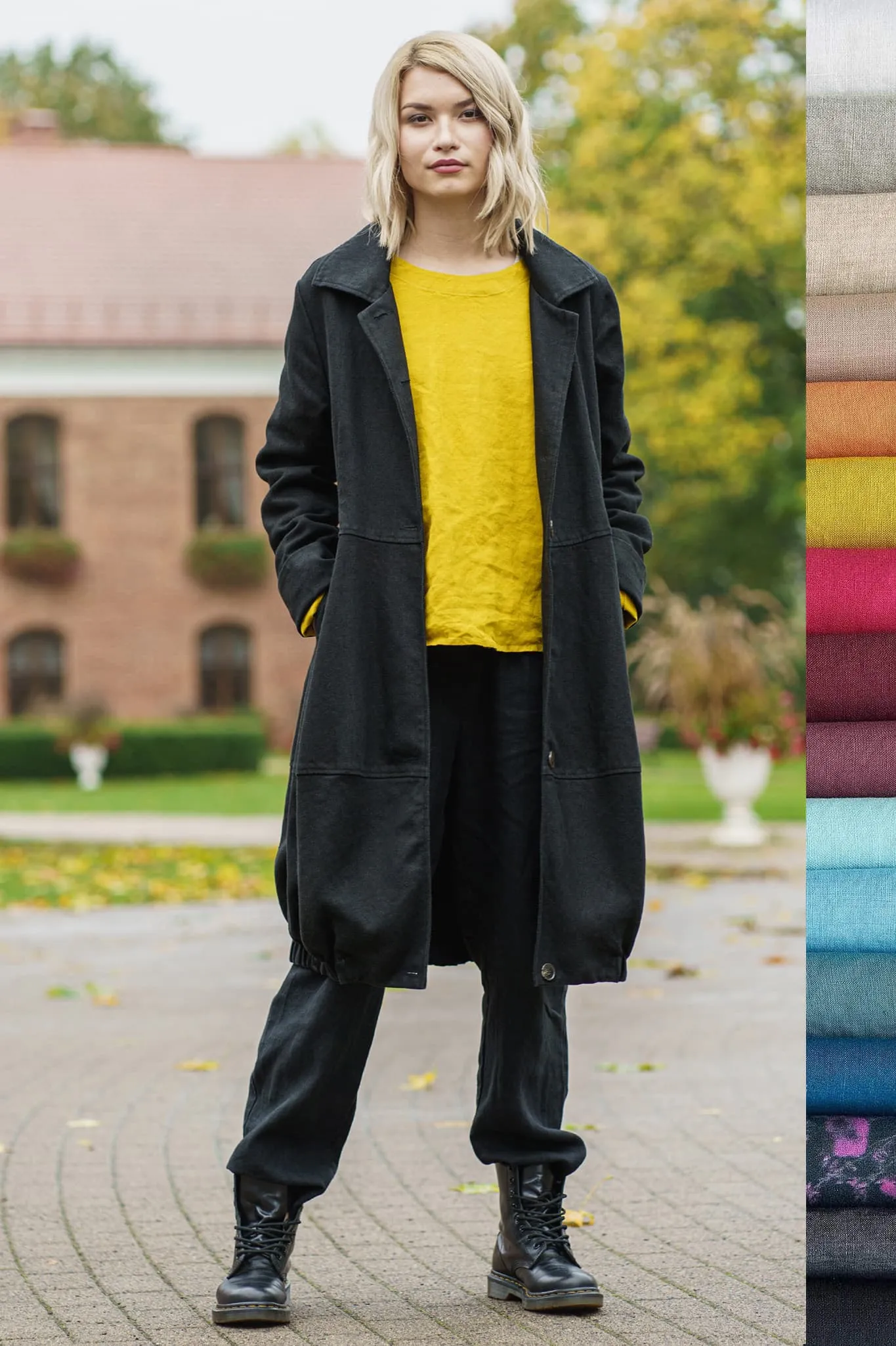 Warm flax coat Evelina