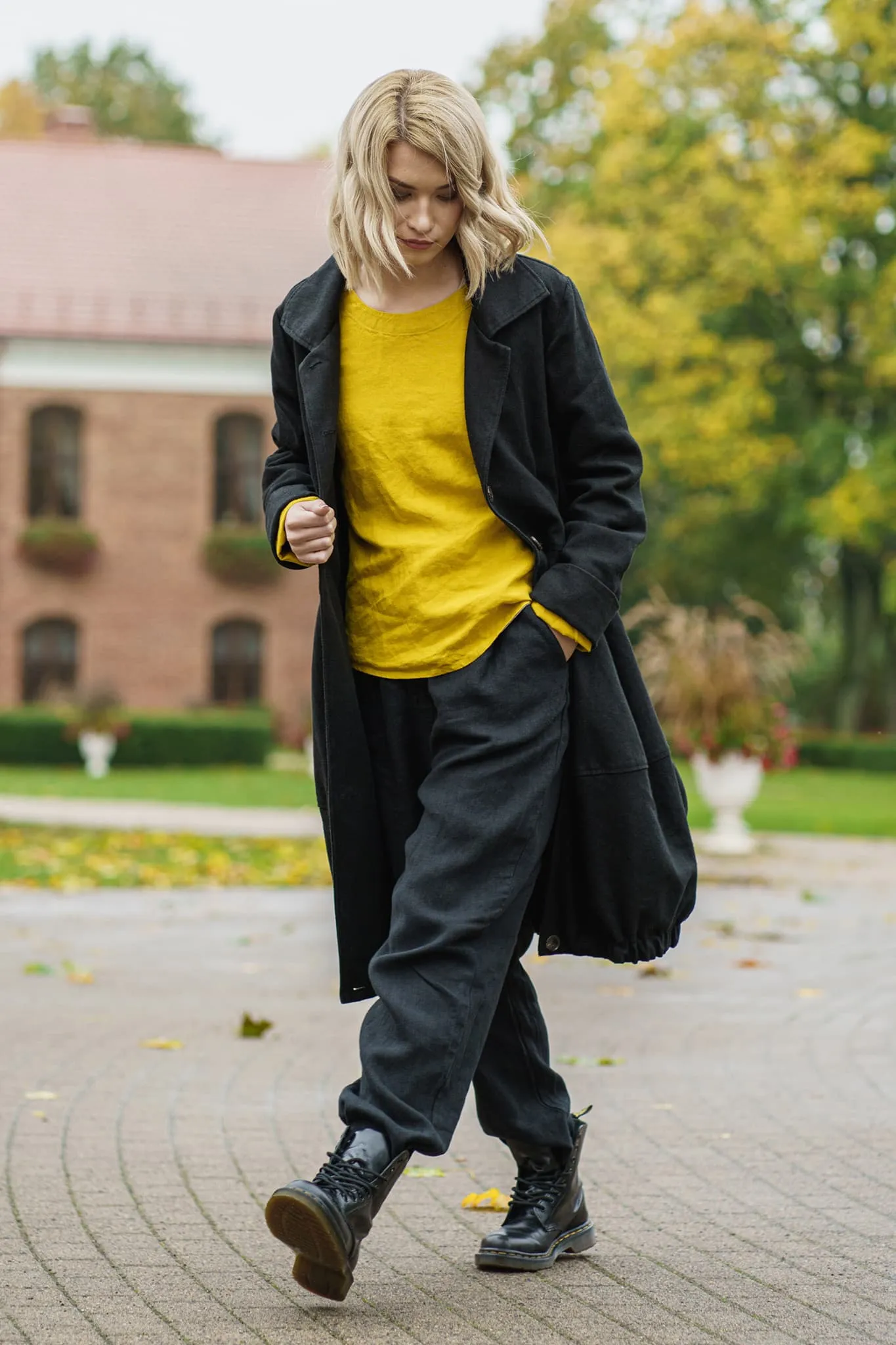 Warm flax coat Evelina