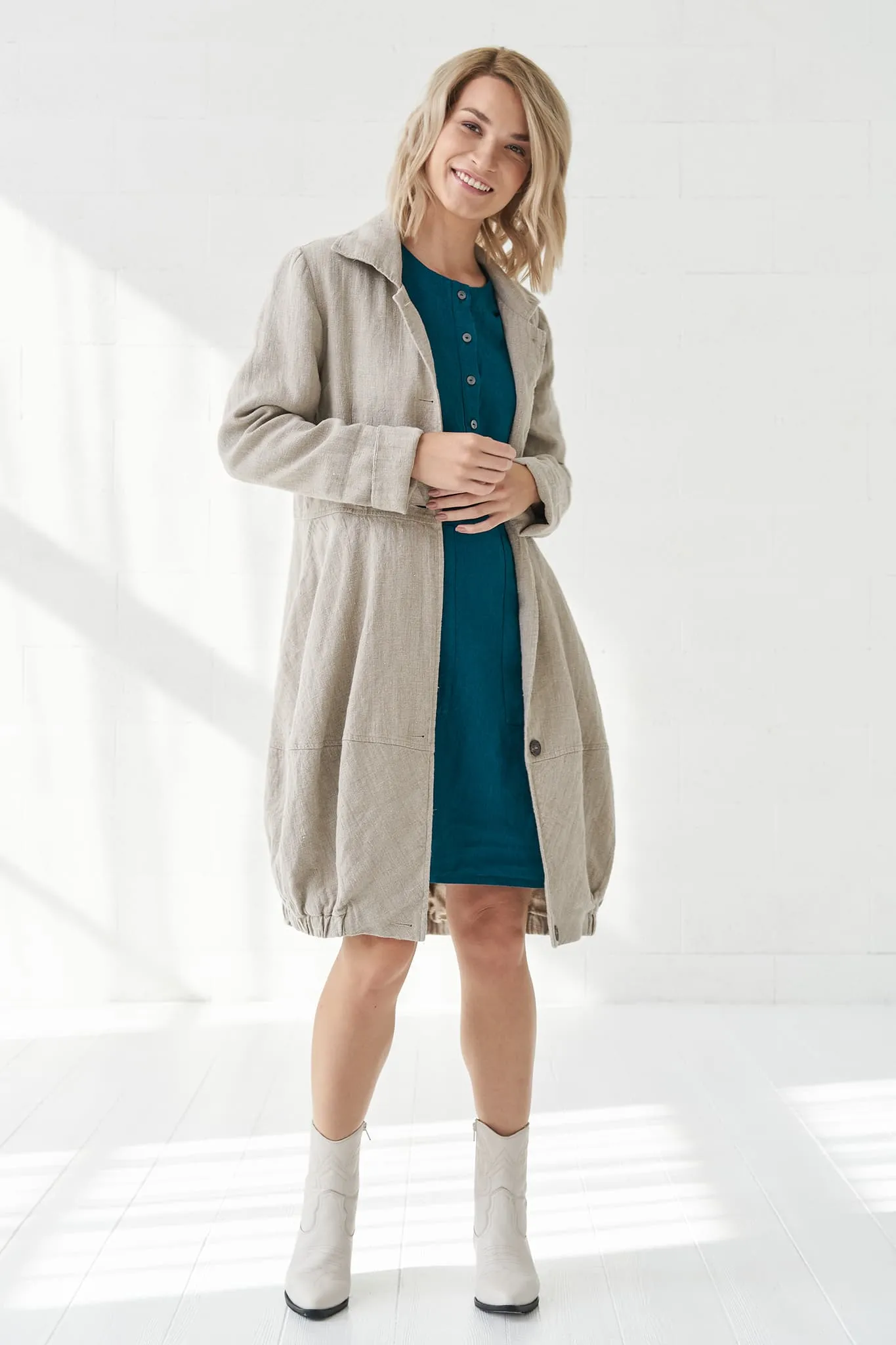 Warm flax coat Evelina