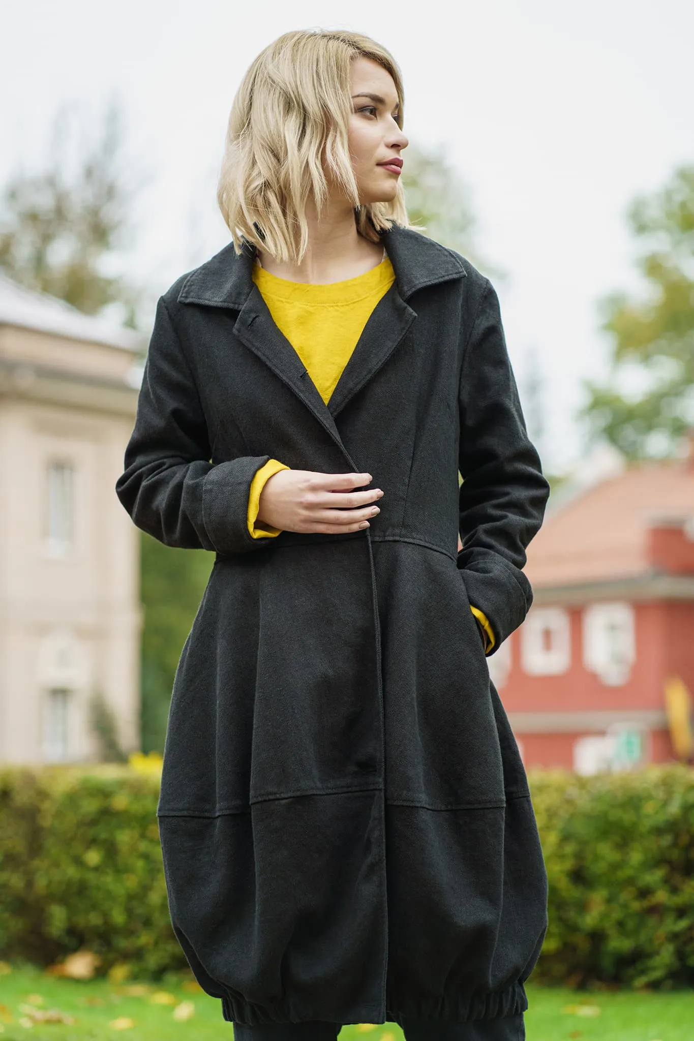 Warm flax coat Evelina