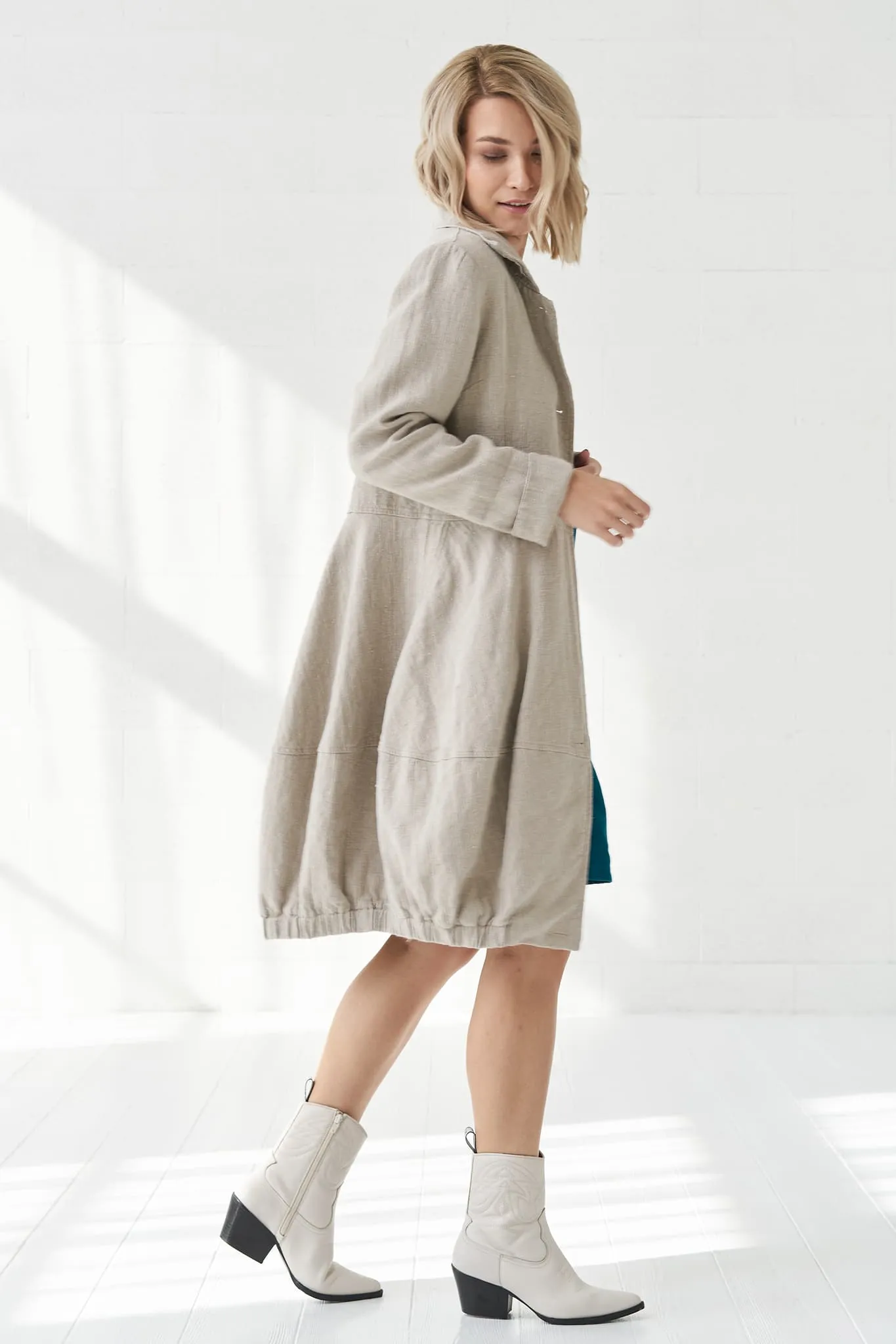Warm flax coat Evelina