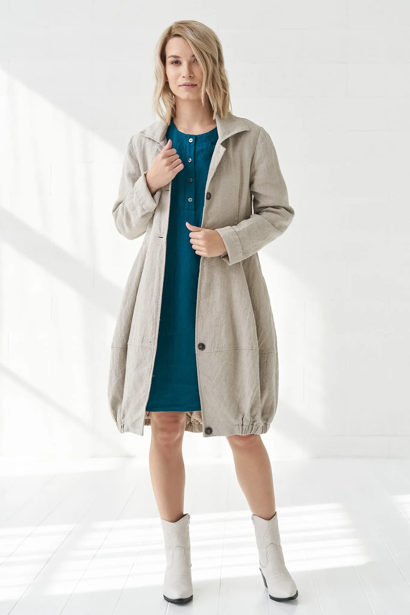 Warm flax coat Evelina