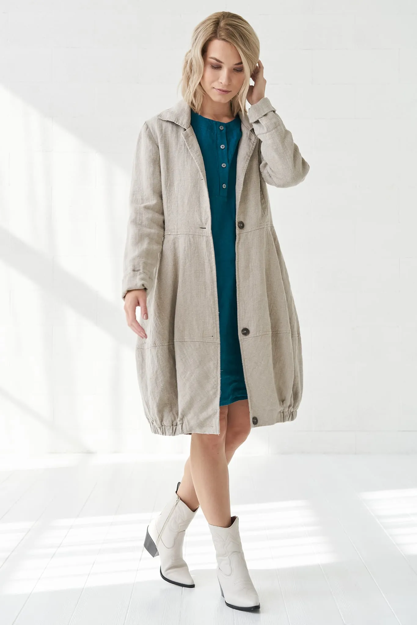 Warm flax coat Evelina