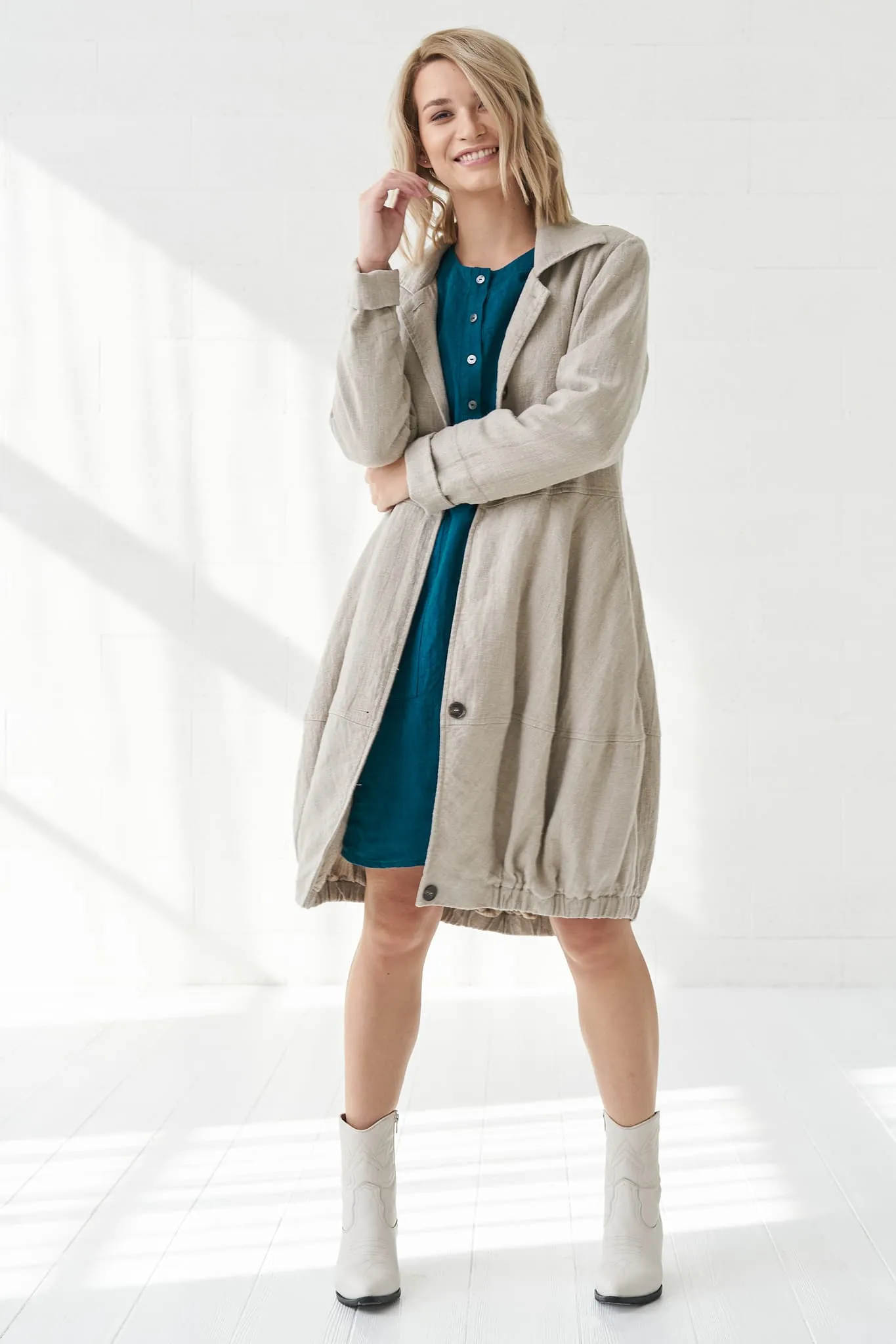 Warm flax coat Evelina