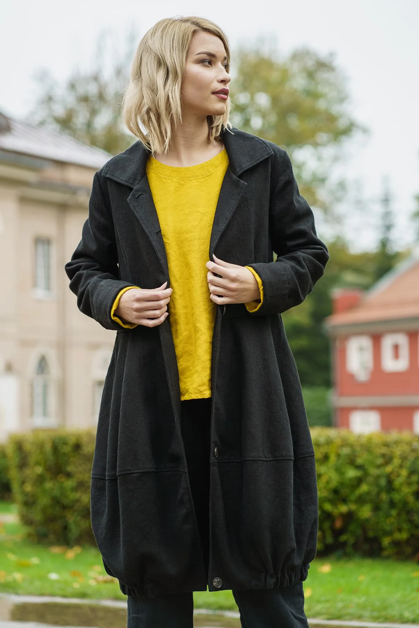 Warm flax coat Evelina
