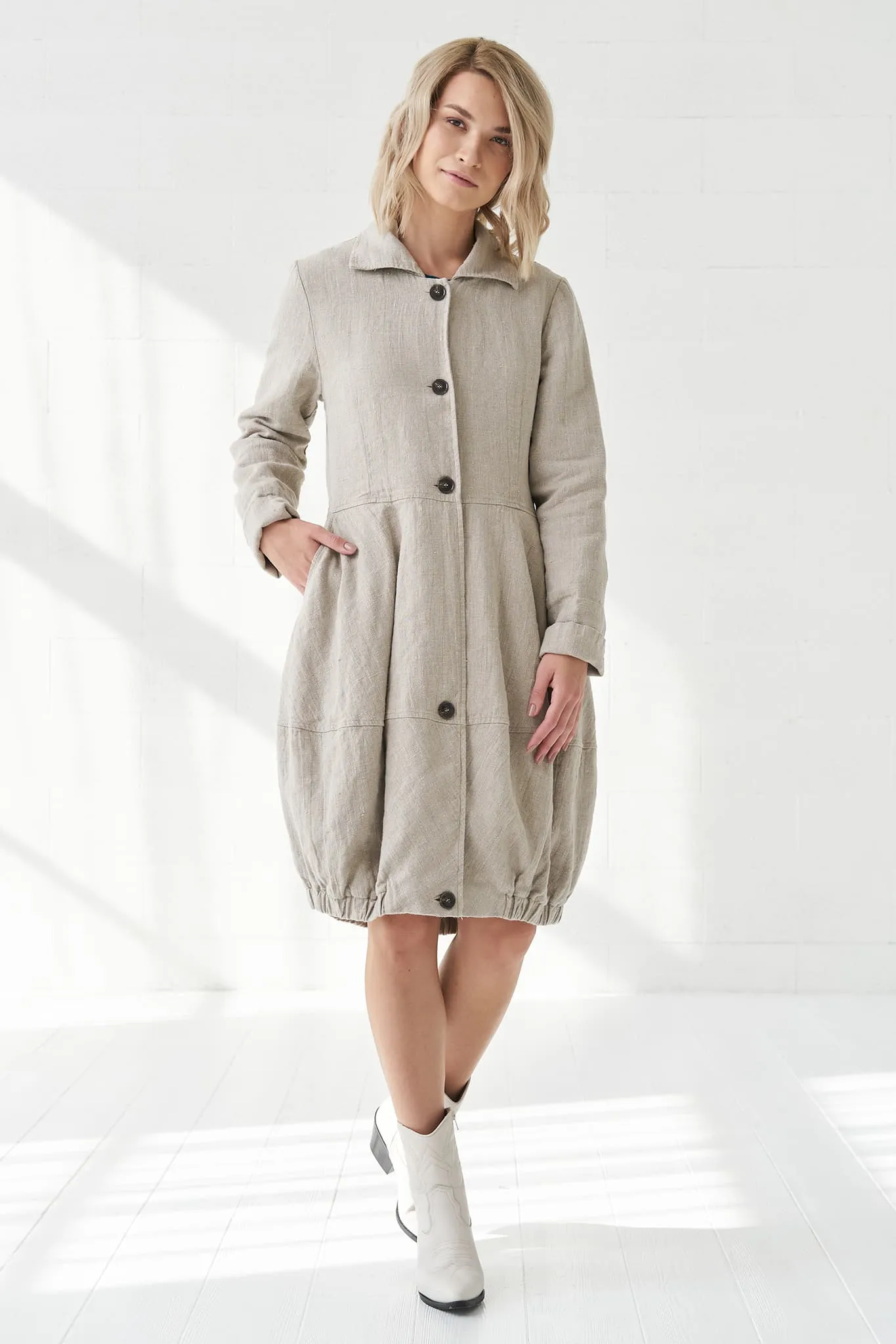 Warm flax coat Evelina