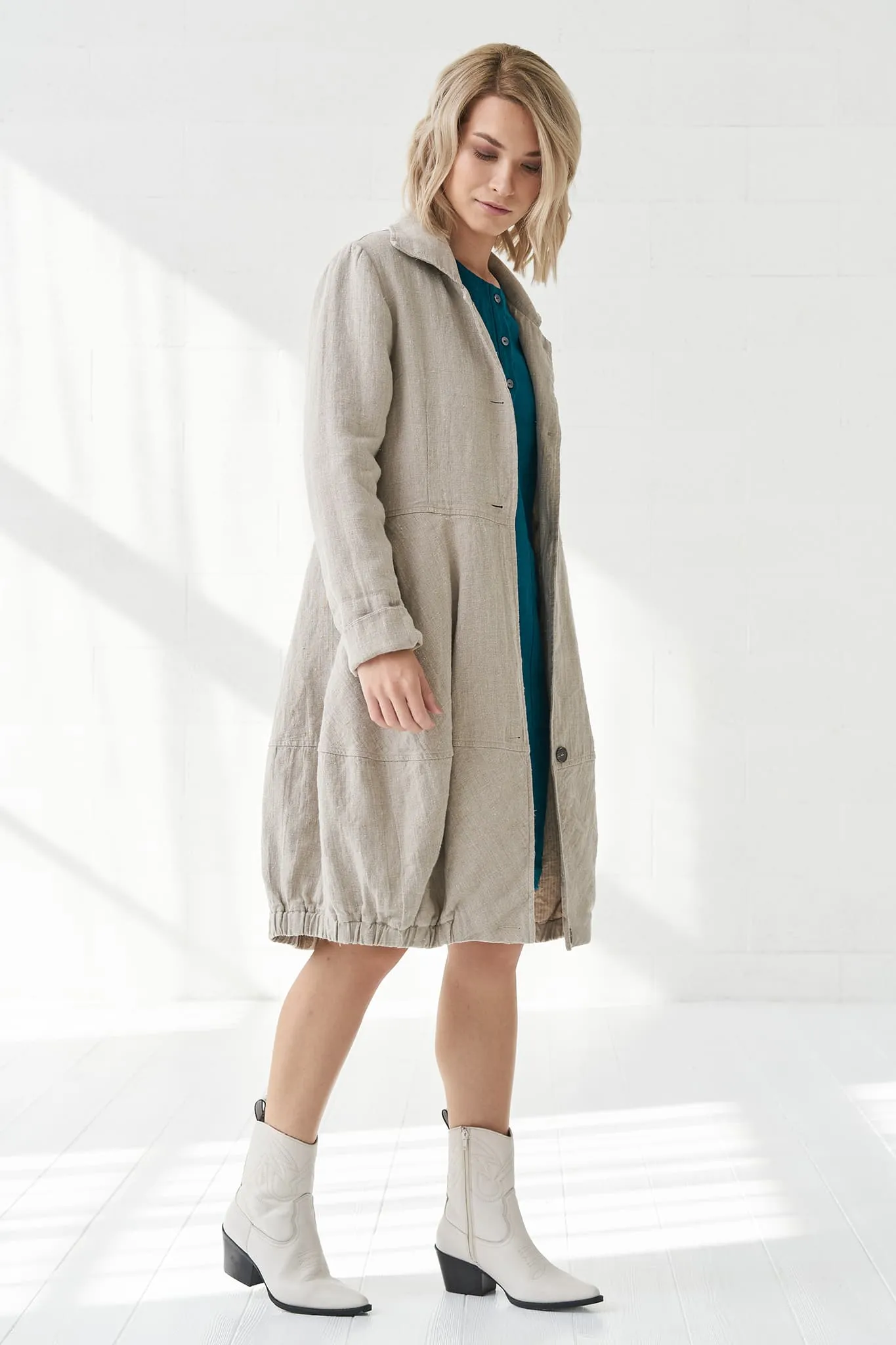 Warm flax coat Evelina