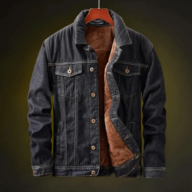 Warm Fleece-Lined Denim Jacket for Winter