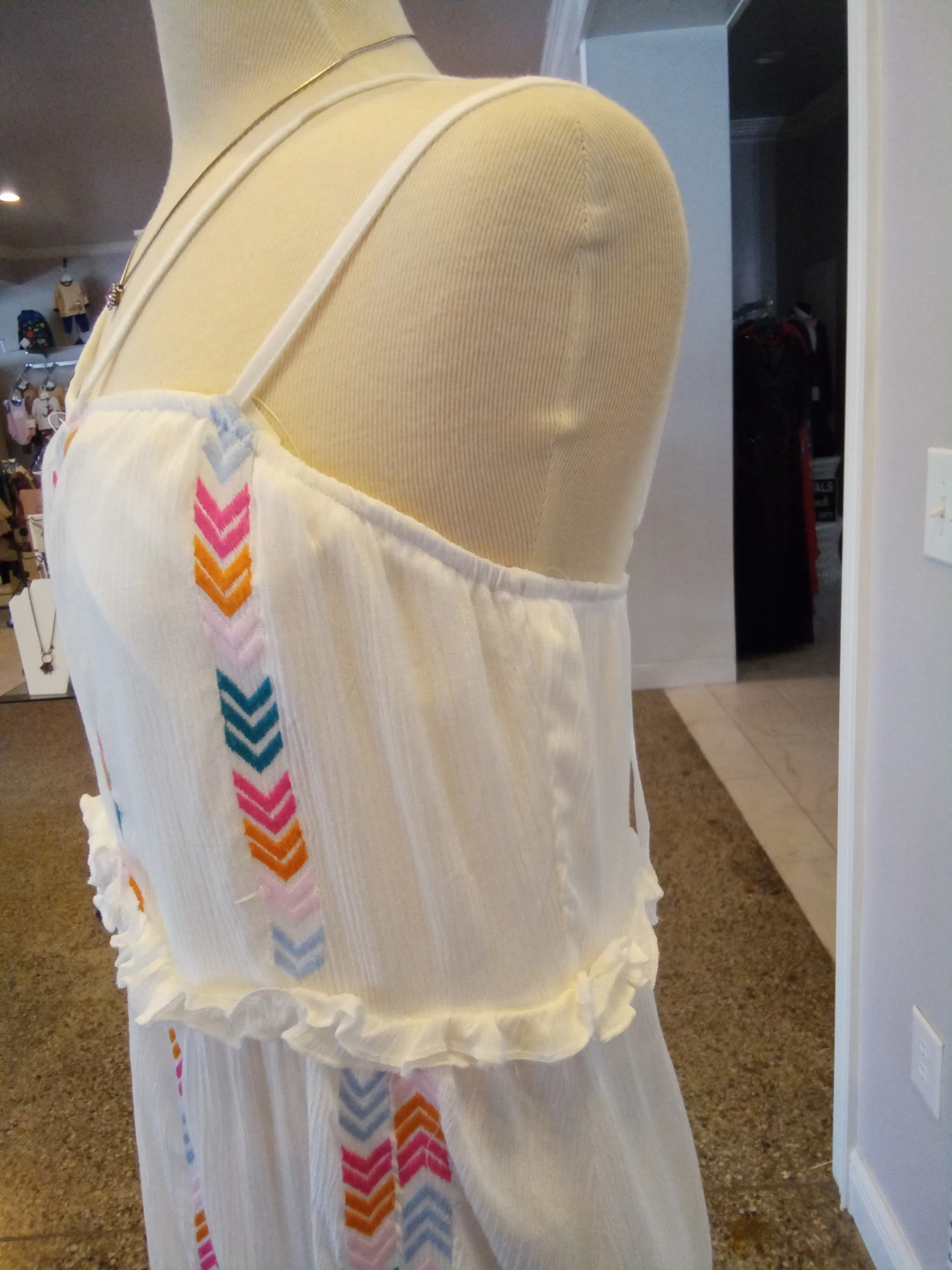 White embroidered Sundress | Savanna Jane