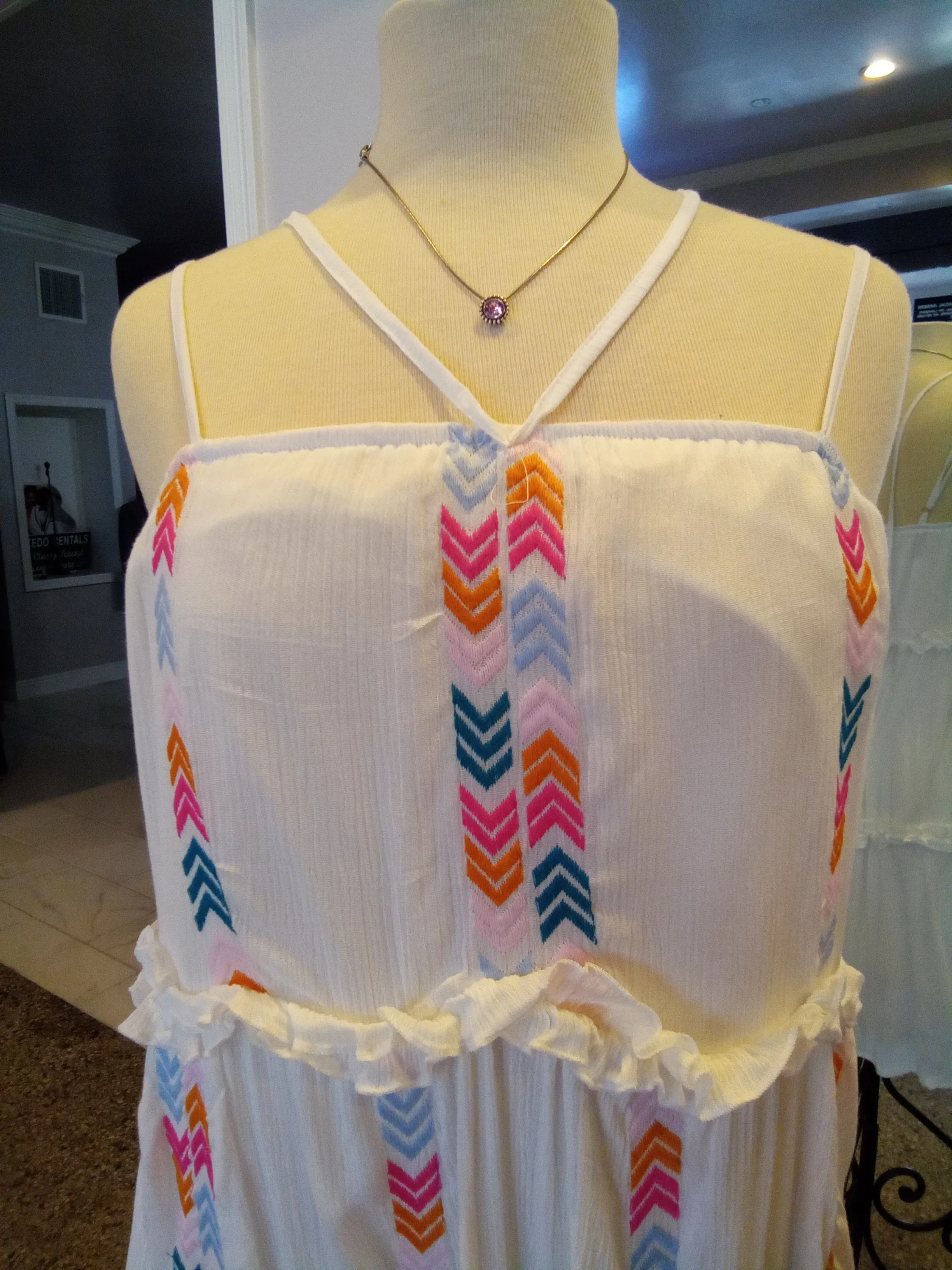 White embroidered Sundress | Savanna Jane