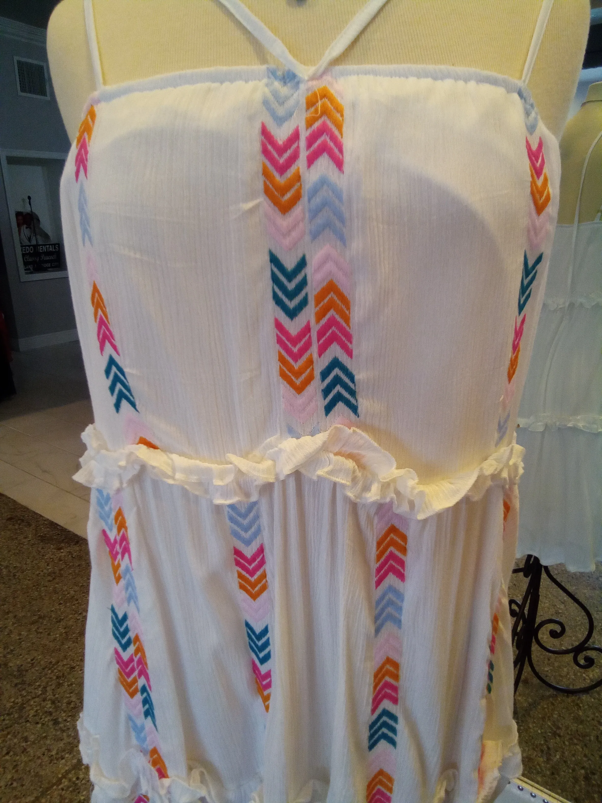 White embroidered Sundress | Savanna Jane