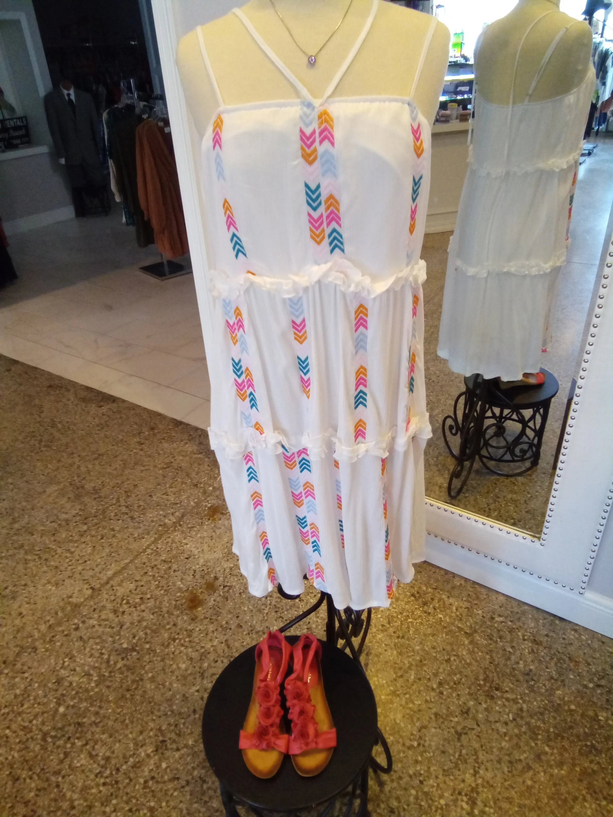 White embroidered Sundress | Savanna Jane