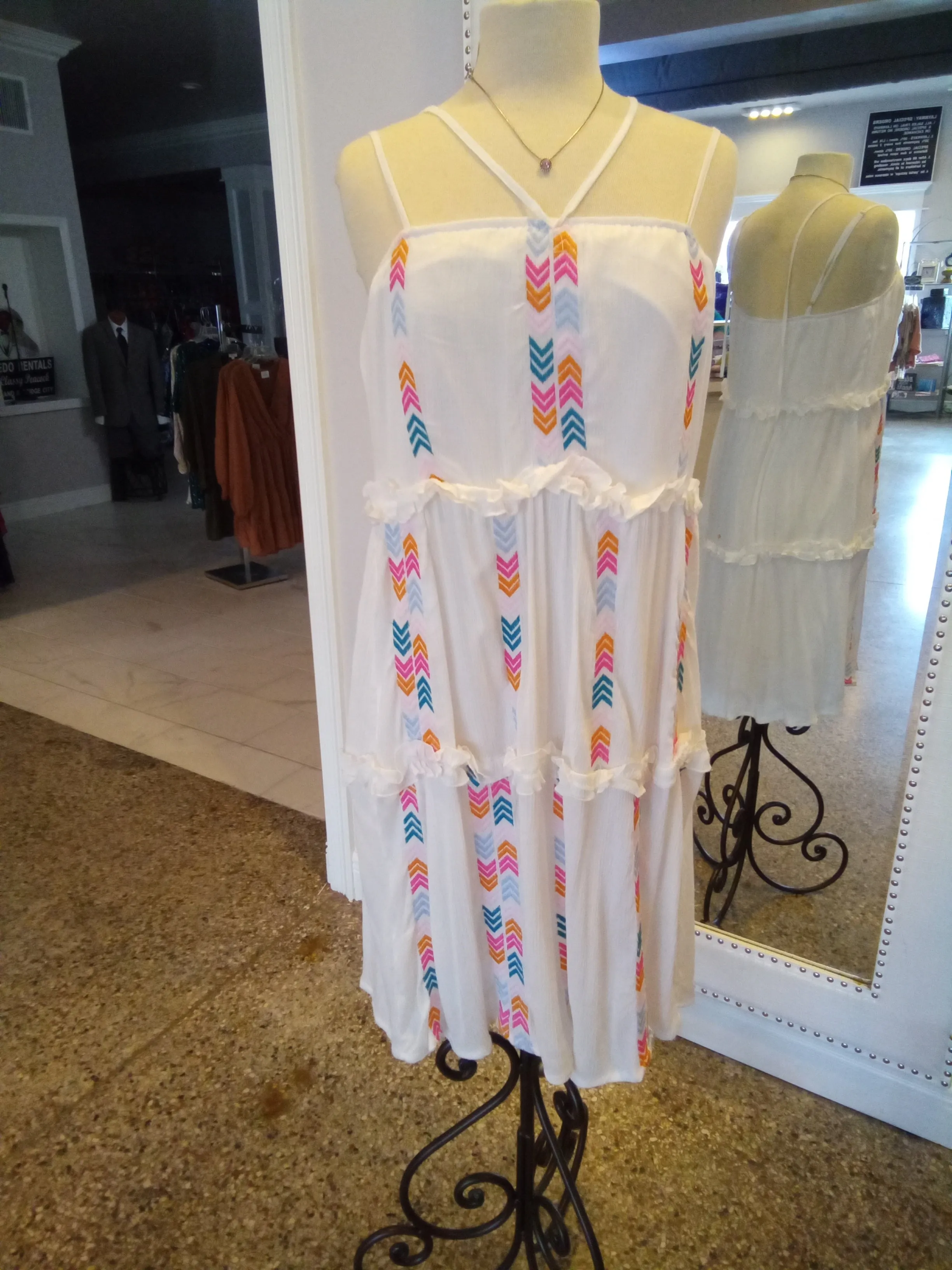 White embroidered Sundress | Savanna Jane