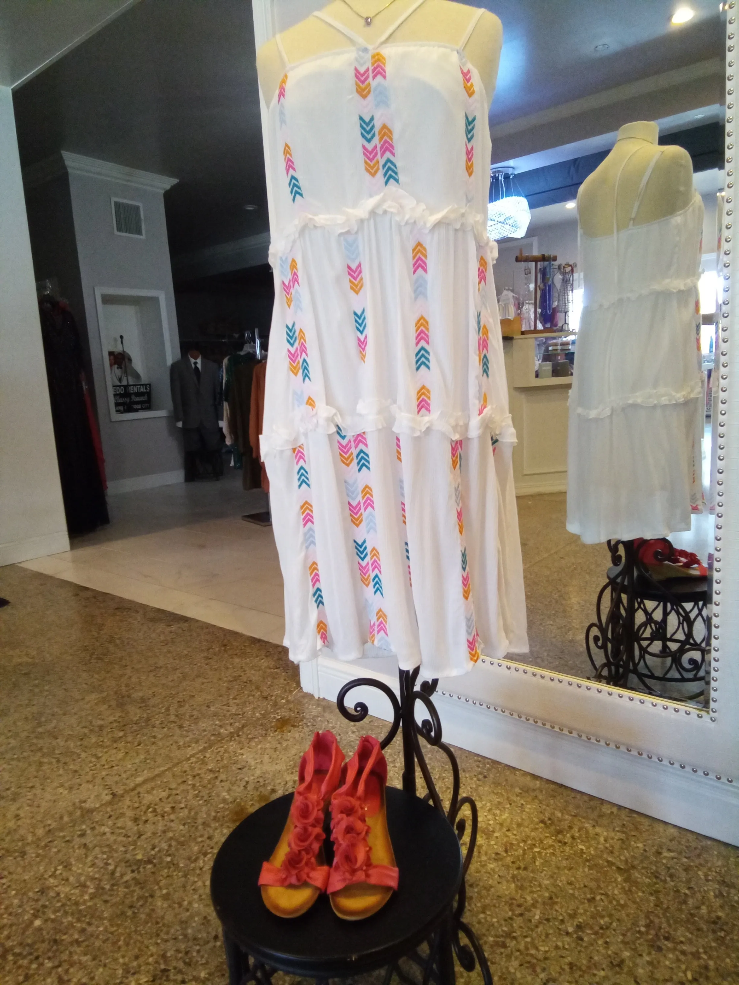 White embroidered Sundress | Savanna Jane